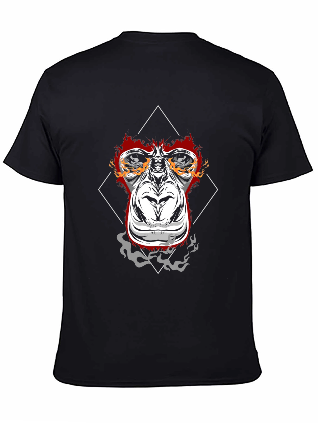 Fiery Ape Graphic Tee - Black Cotton T-Shirt