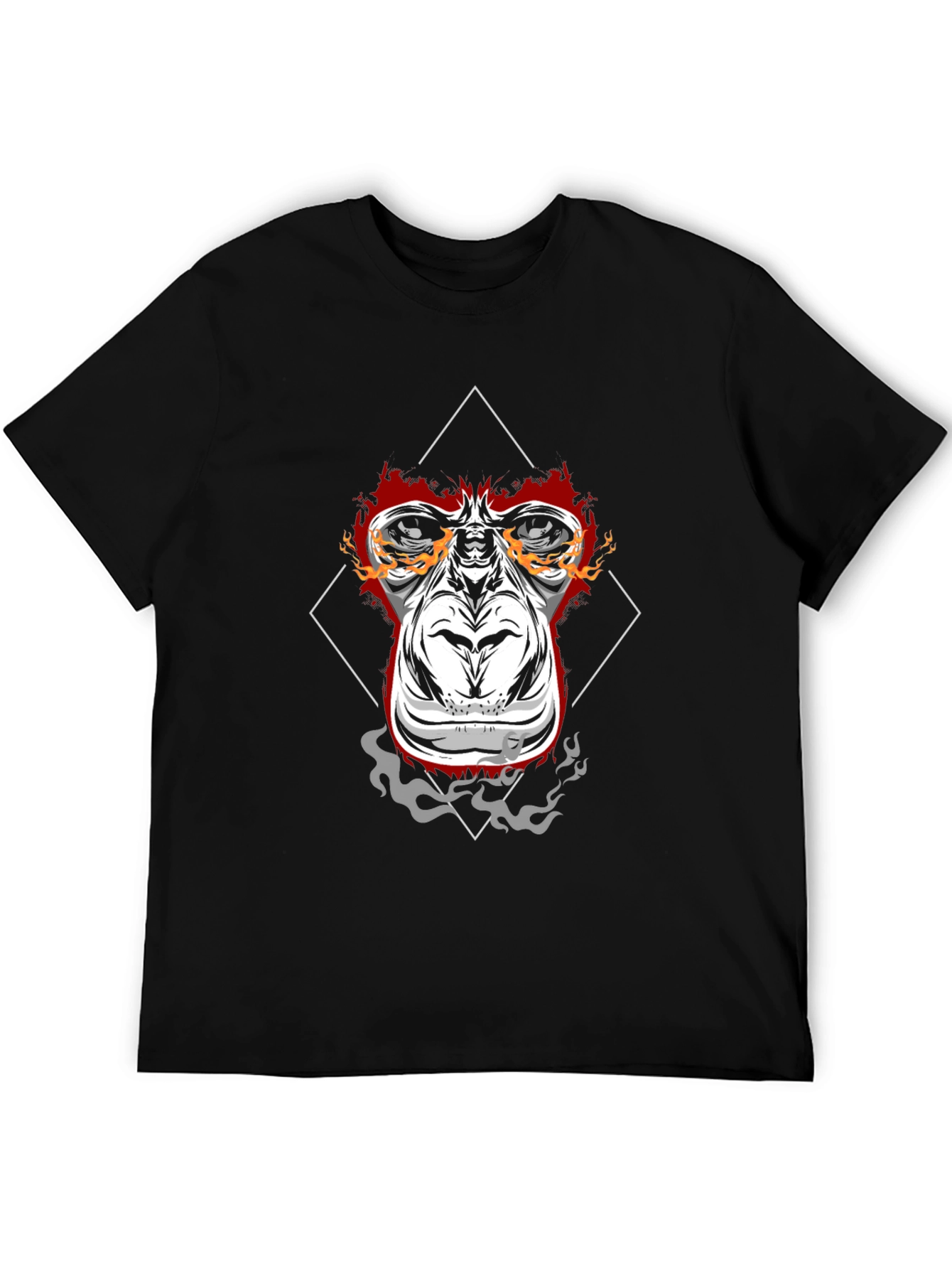Fiery Ape Graphic Tee - Black Cotton T-Shirt