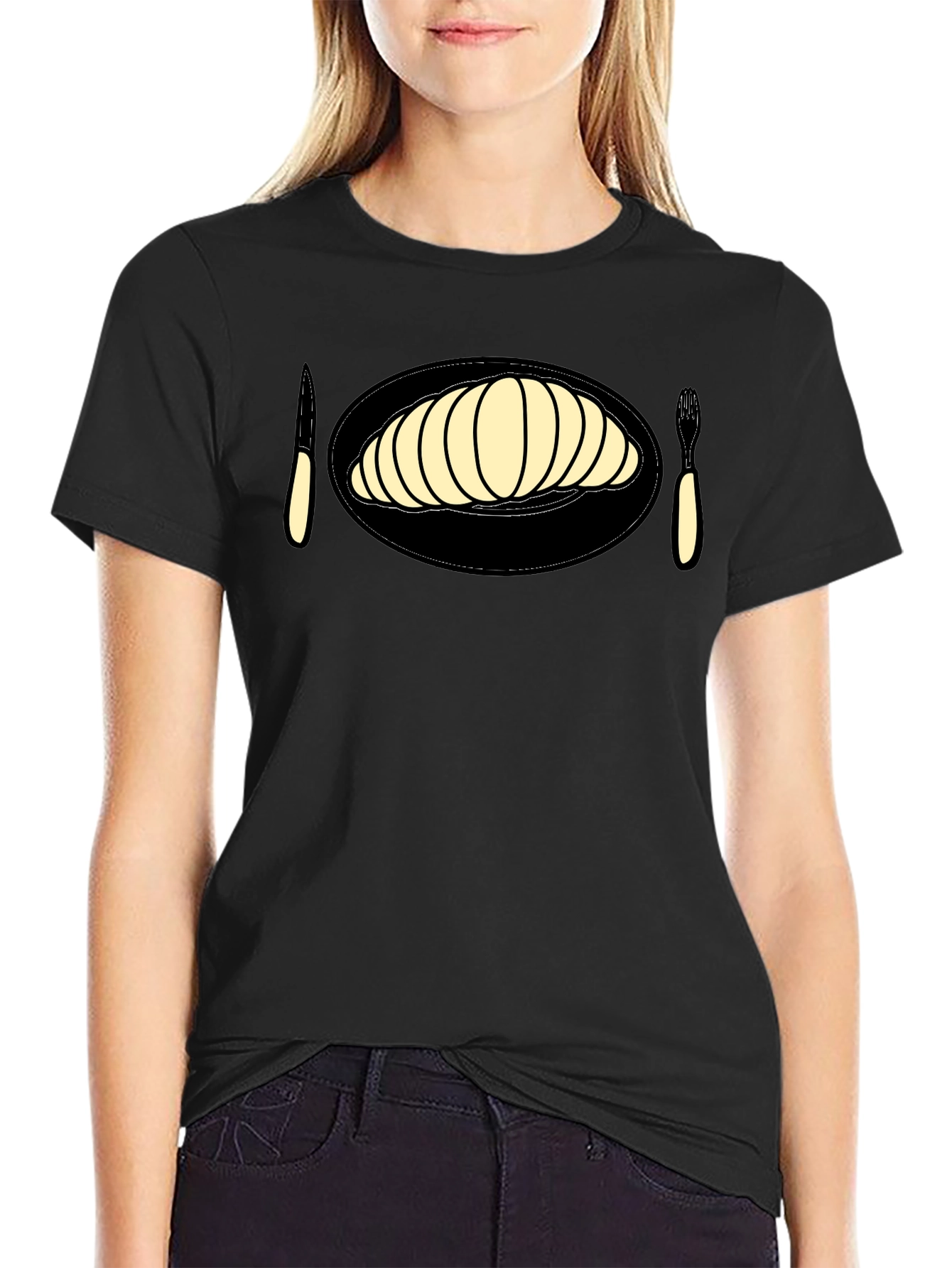 Croissant Graphic Tee - Unique Foodie Fashion