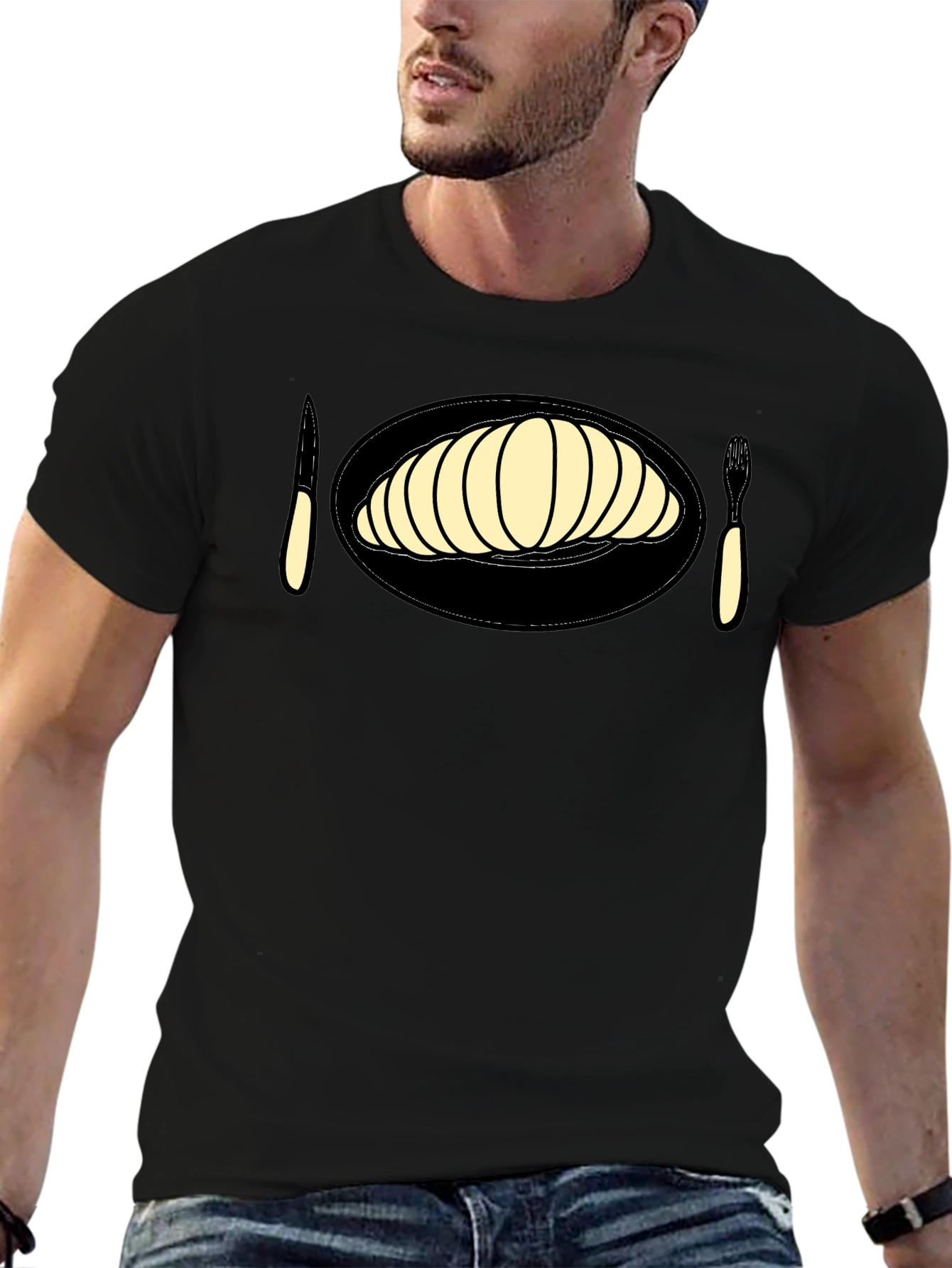 Croissant Graphic Tee - Unique Foodie Fashion