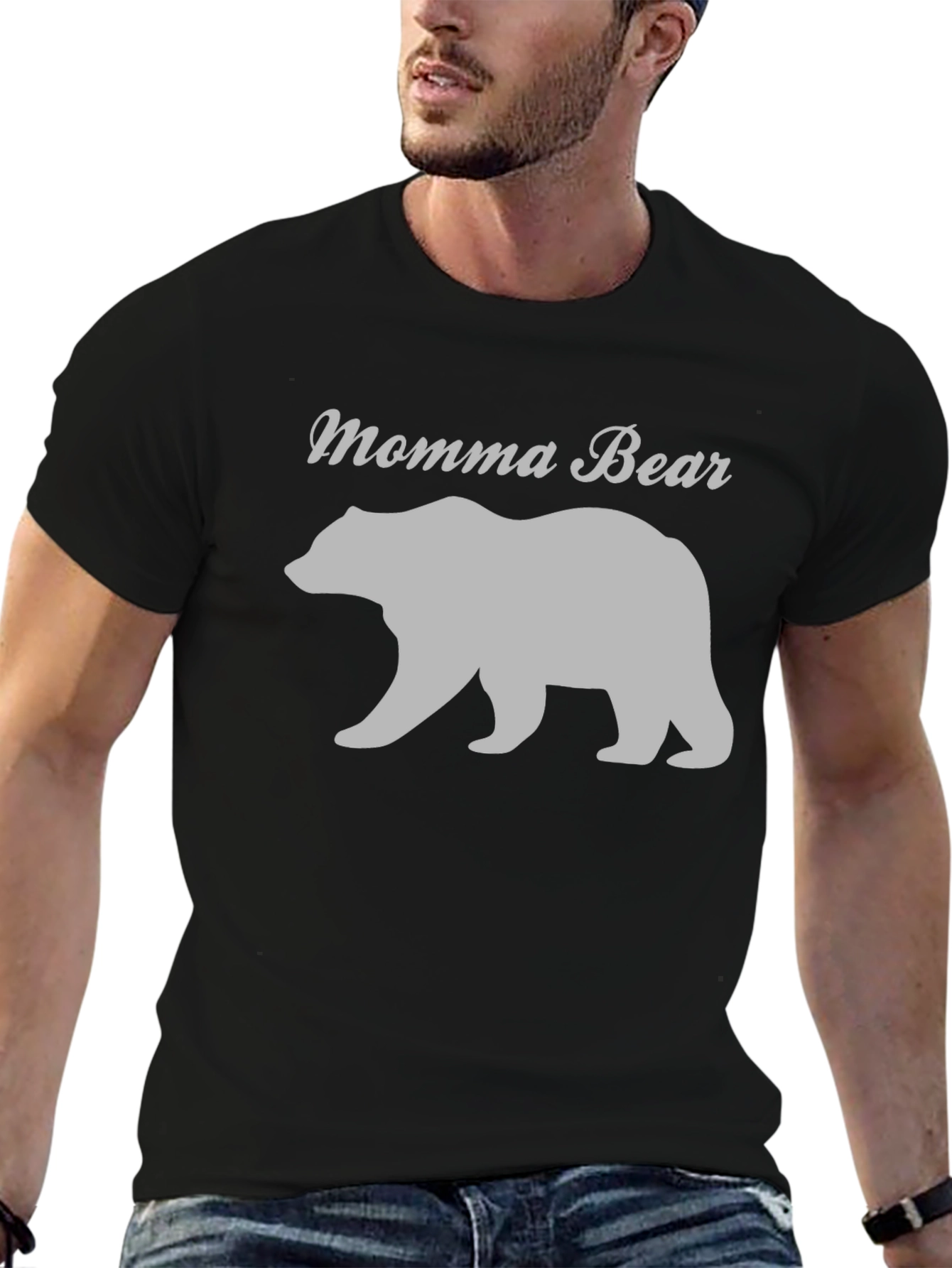 Momma Bear T-Shirt - Black Casual Tee