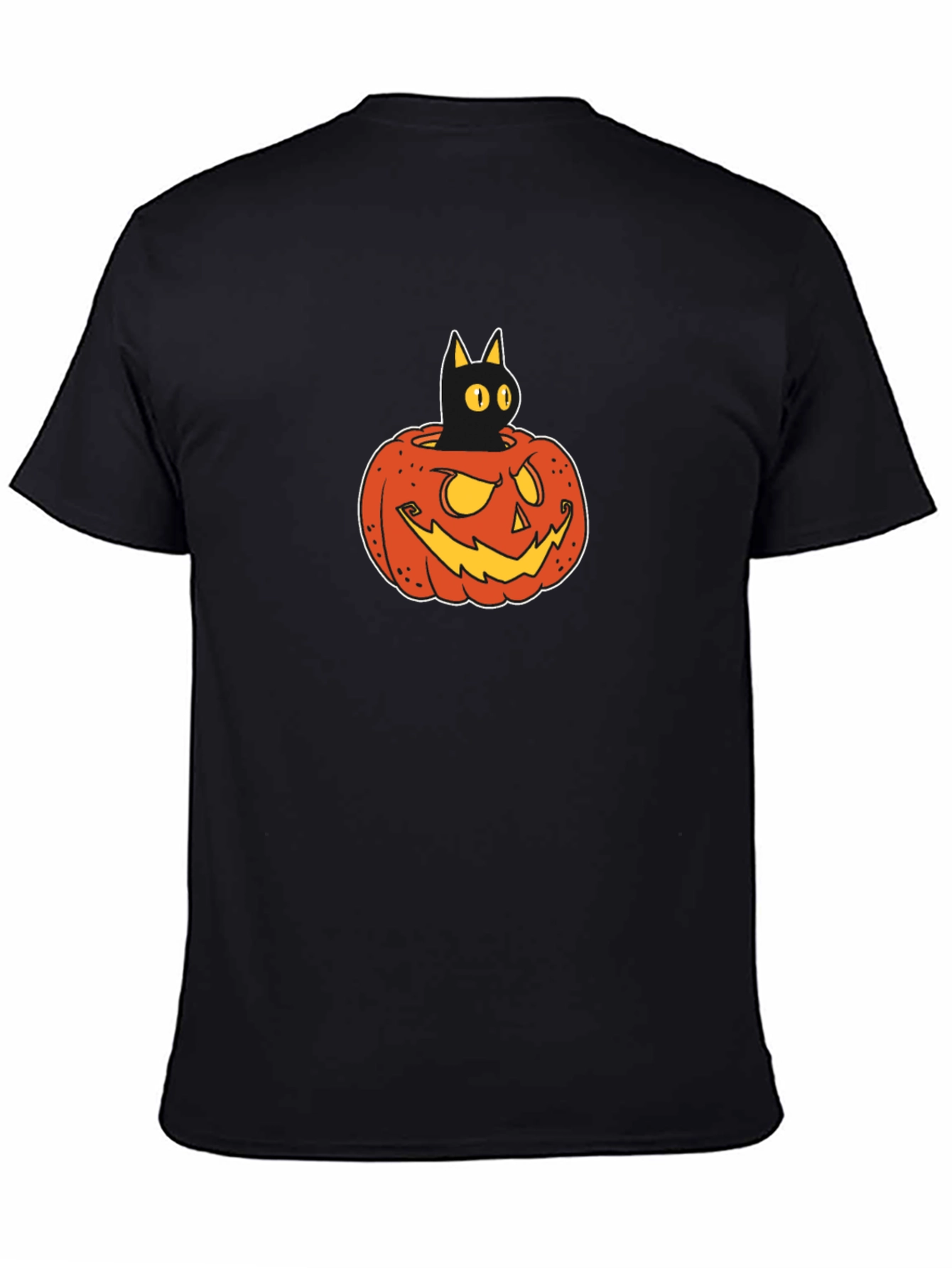Black Cat in Pumpkin T-Shirt - Halloween Tee