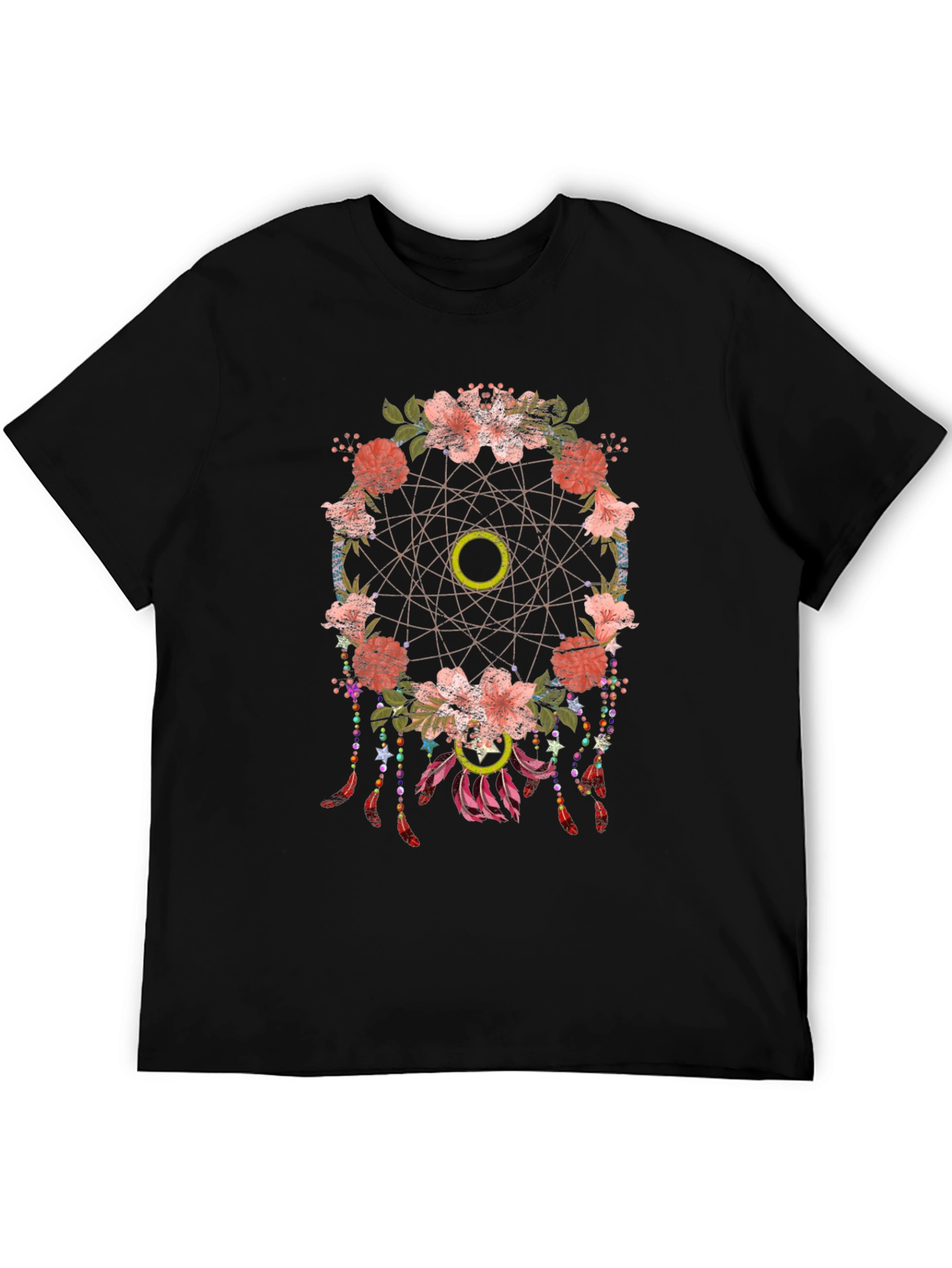 Floral Dreamcatcher Graphic Tee - Trendy Casual Top