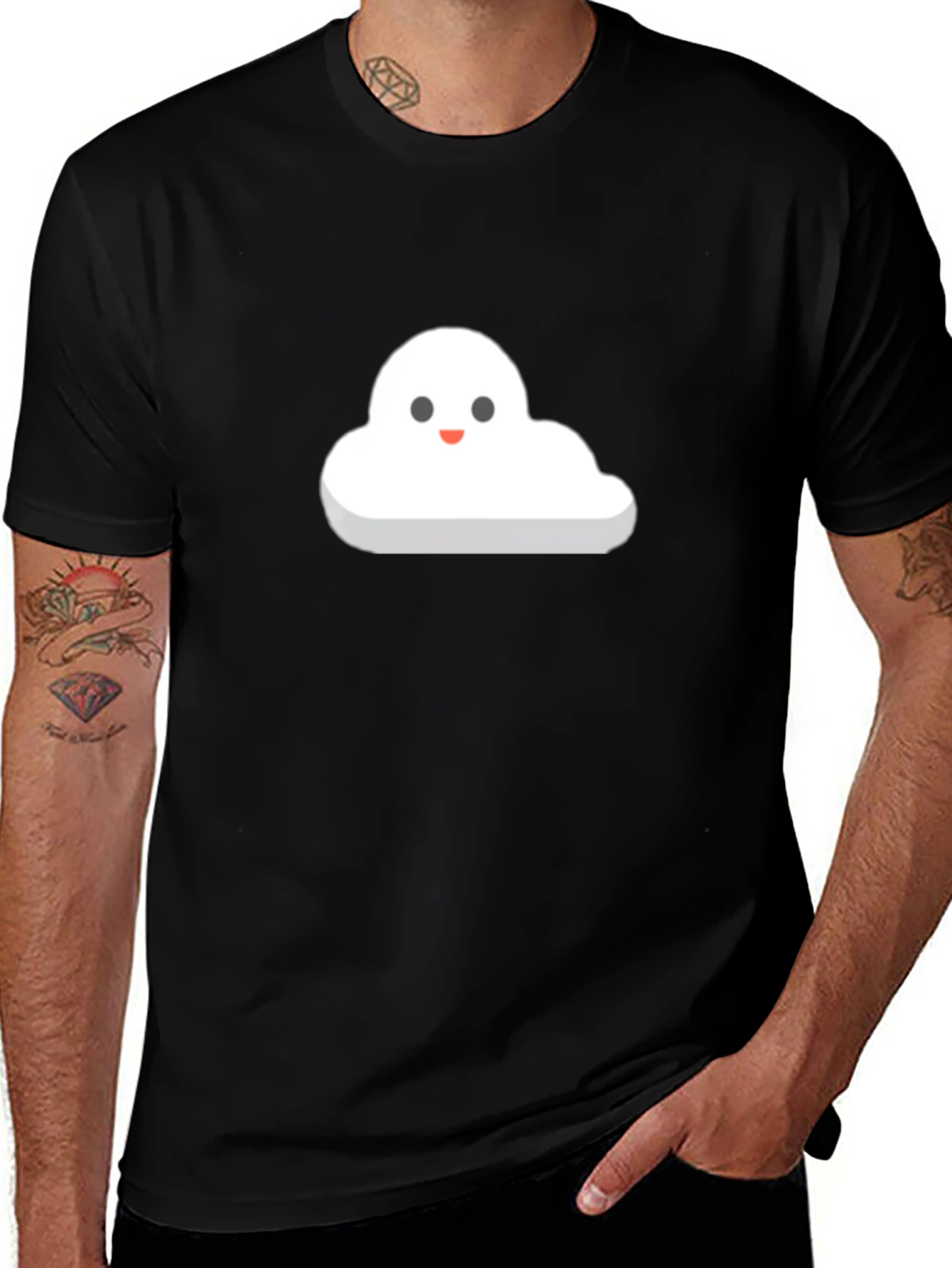 Cute Cloud T-Shirt - Black Cotton Blend