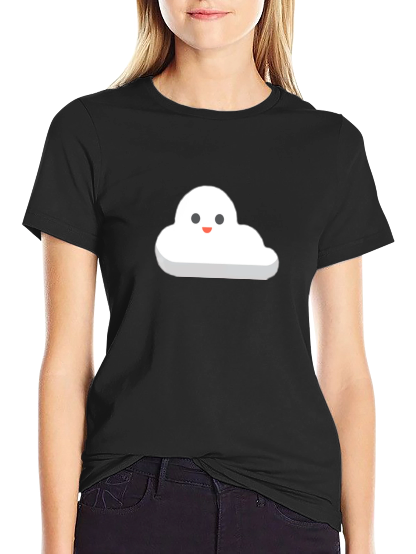Cute Cloud T-Shirt - Black Cotton Blend