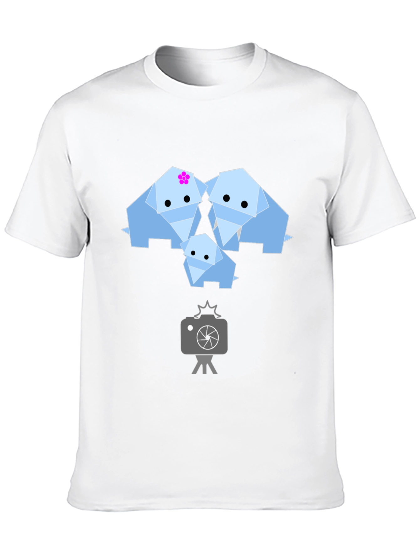 Origami Elephant Family Graphic T-Shirt