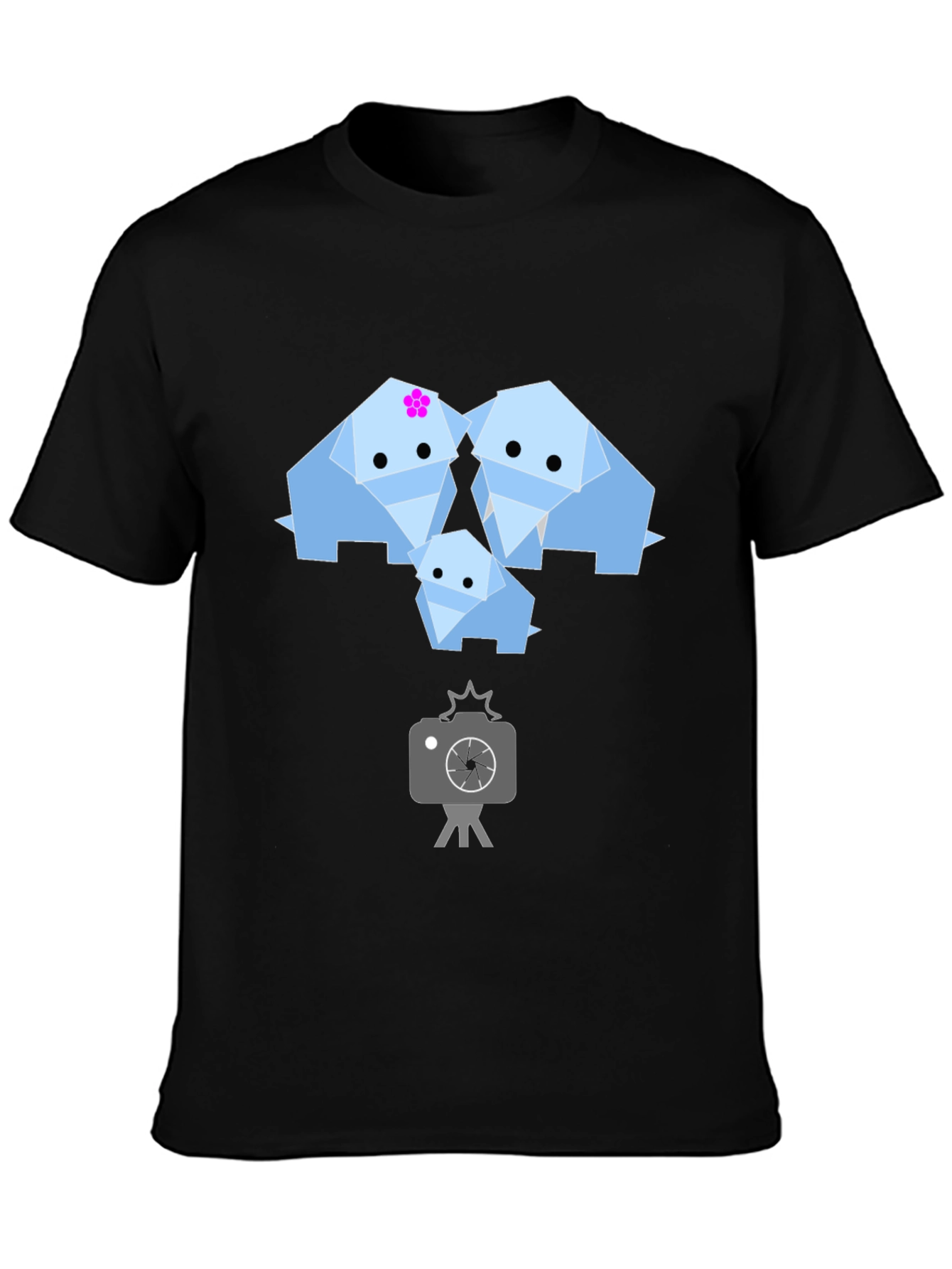 Origami Elephant Family Graphic T-Shirt