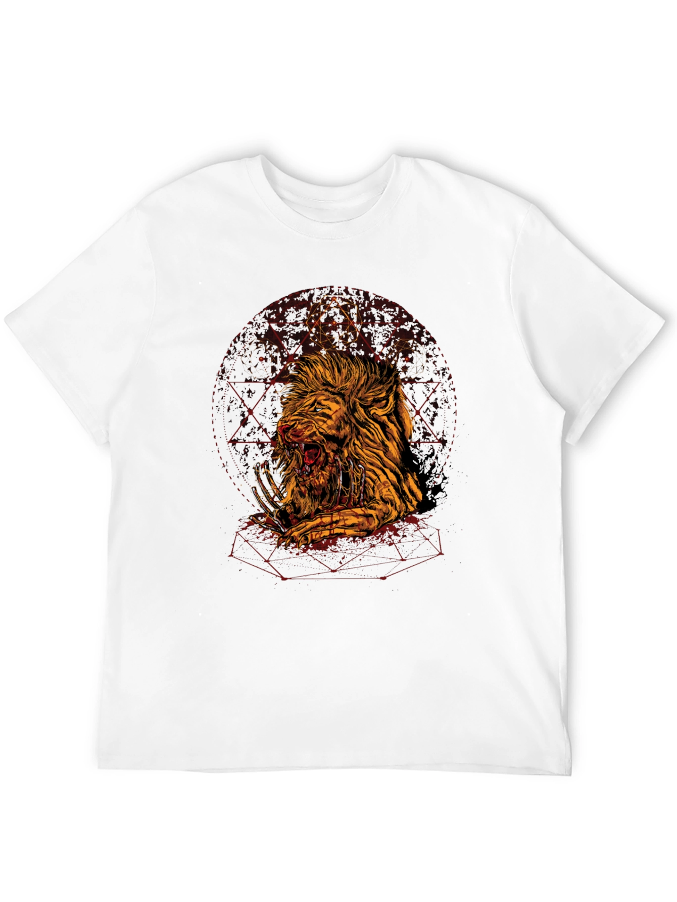 Mens Black Lion Graphic Tee