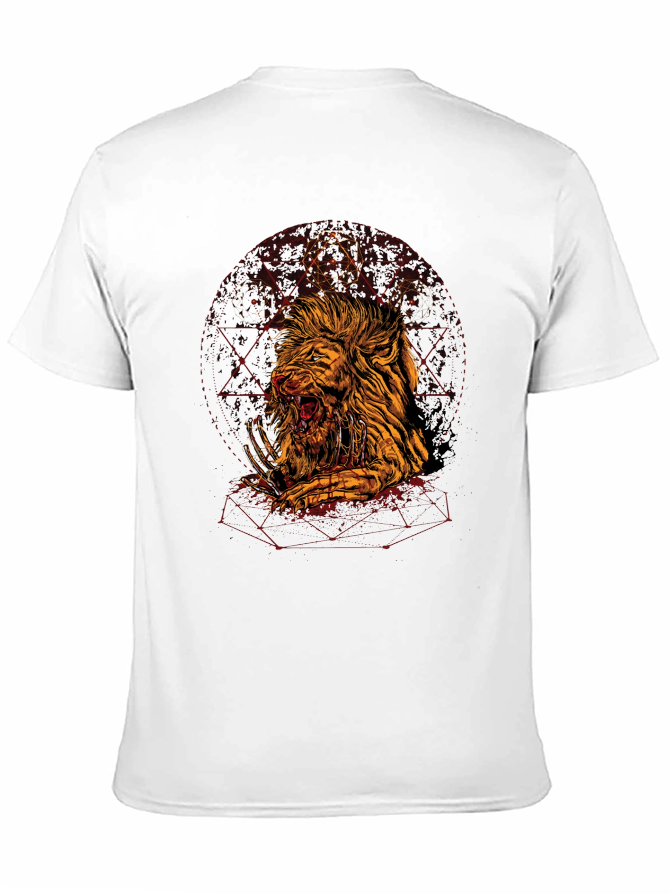 Mens Black Lion Graphic Tee