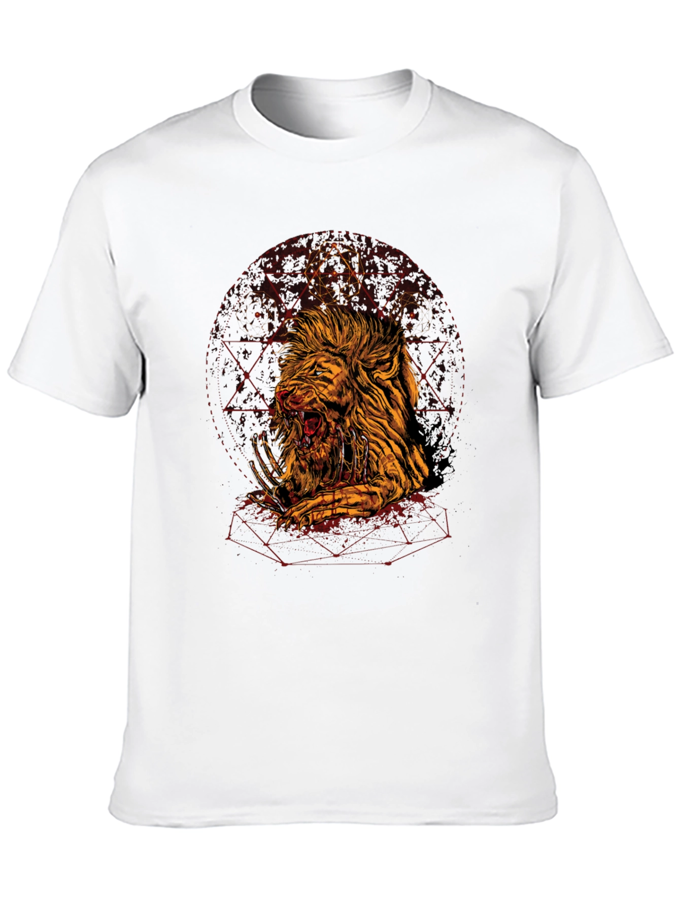 Mens Black Lion Graphic Tee