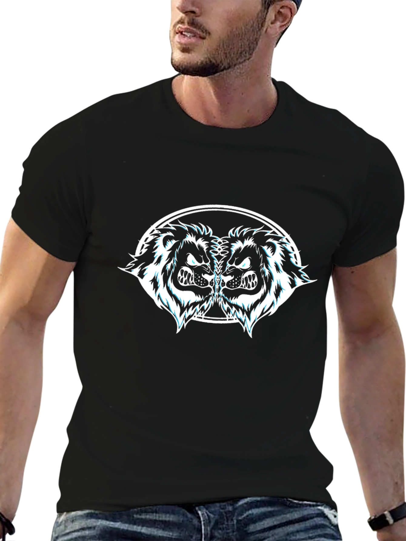 Bold Lion Graphic Black Tee