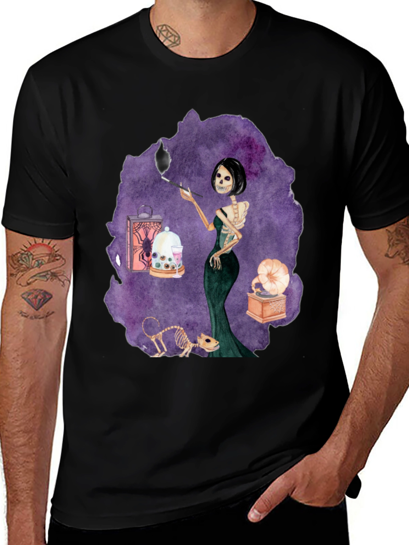 Skeleton Woman Tee - Spooky Halloween Style