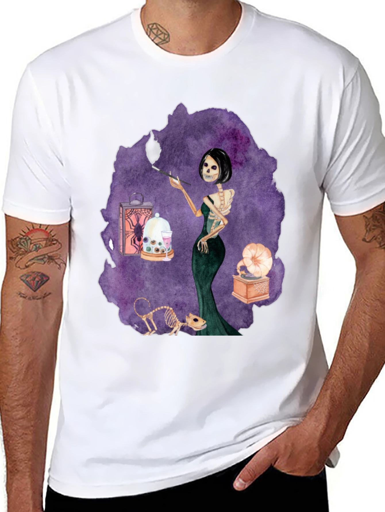 Skeleton Woman Tee - Spooky Halloween Style