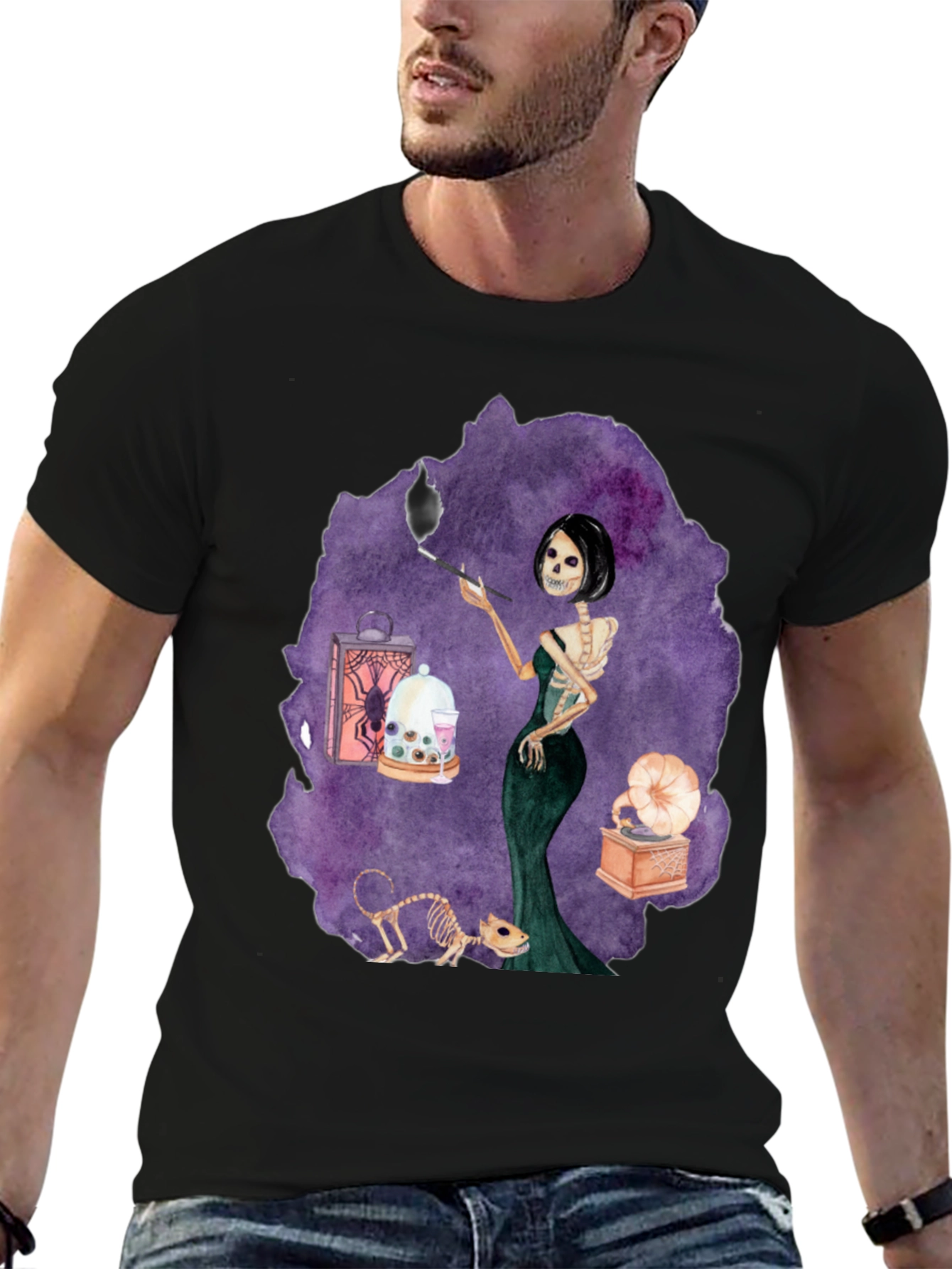 Skeleton Woman Tee - Spooky Halloween Style