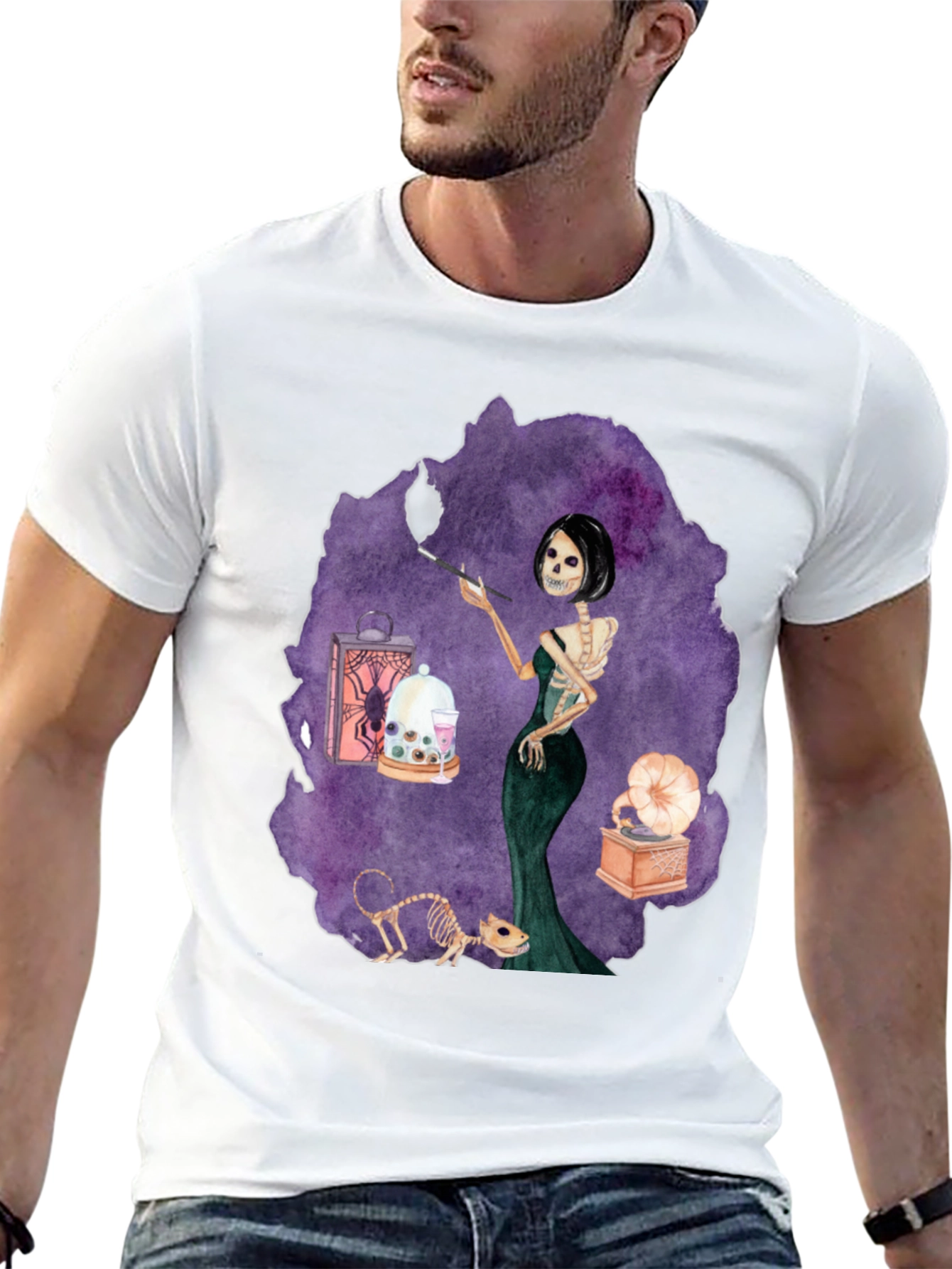 Skeleton Woman Tee - Spooky Halloween Style