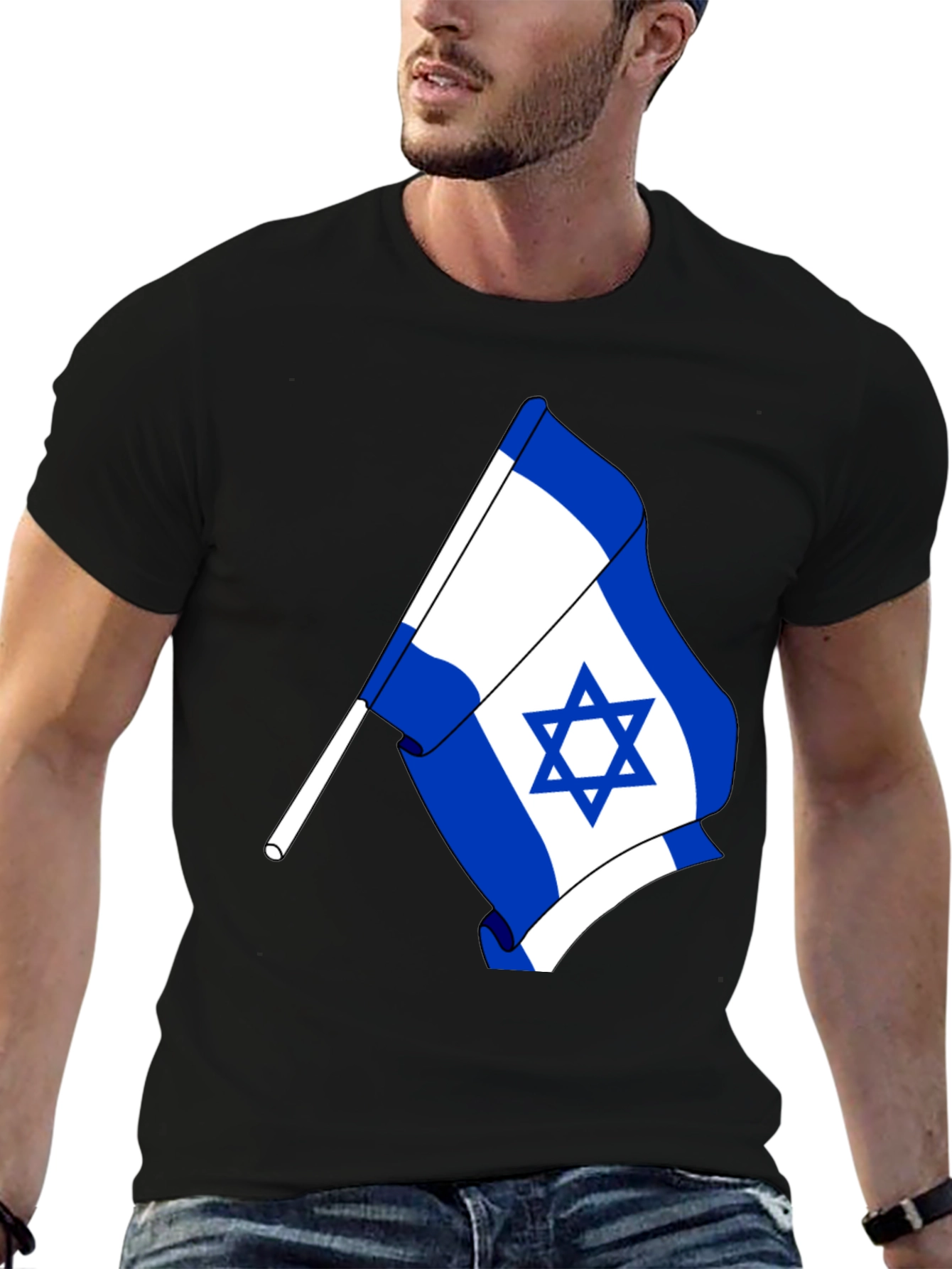 Israel Flag Graphic T-Shirt - Black