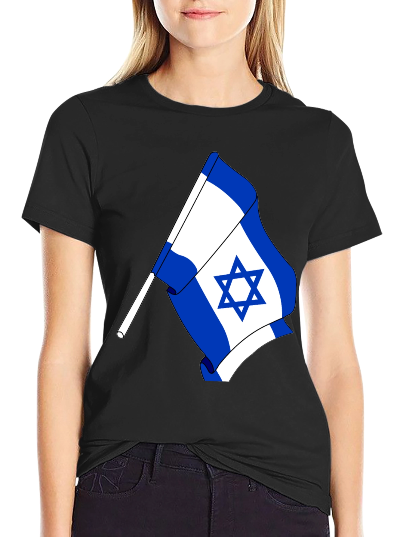 Israel Flag Graphic T-Shirt - Black