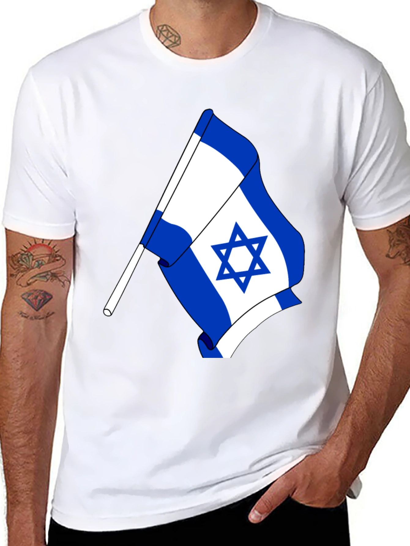 Israel Flag Graphic T-Shirt - Black