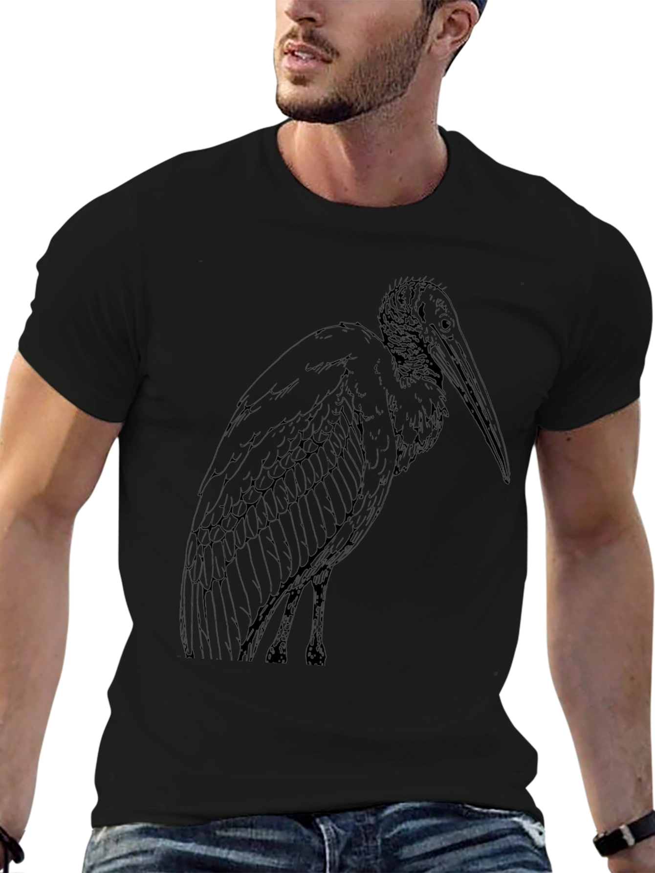 Wood Stork Graphic Tee - Mens Black T-Shirt