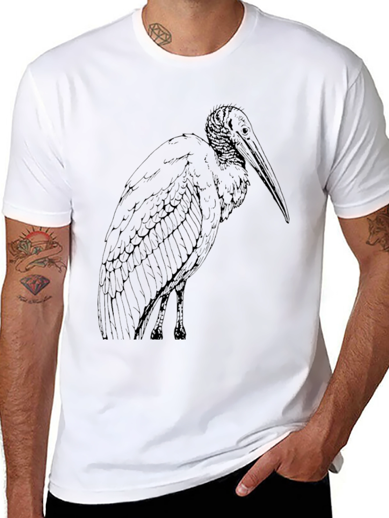 Wood Stork Graphic Tee - Mens Black T-Shirt