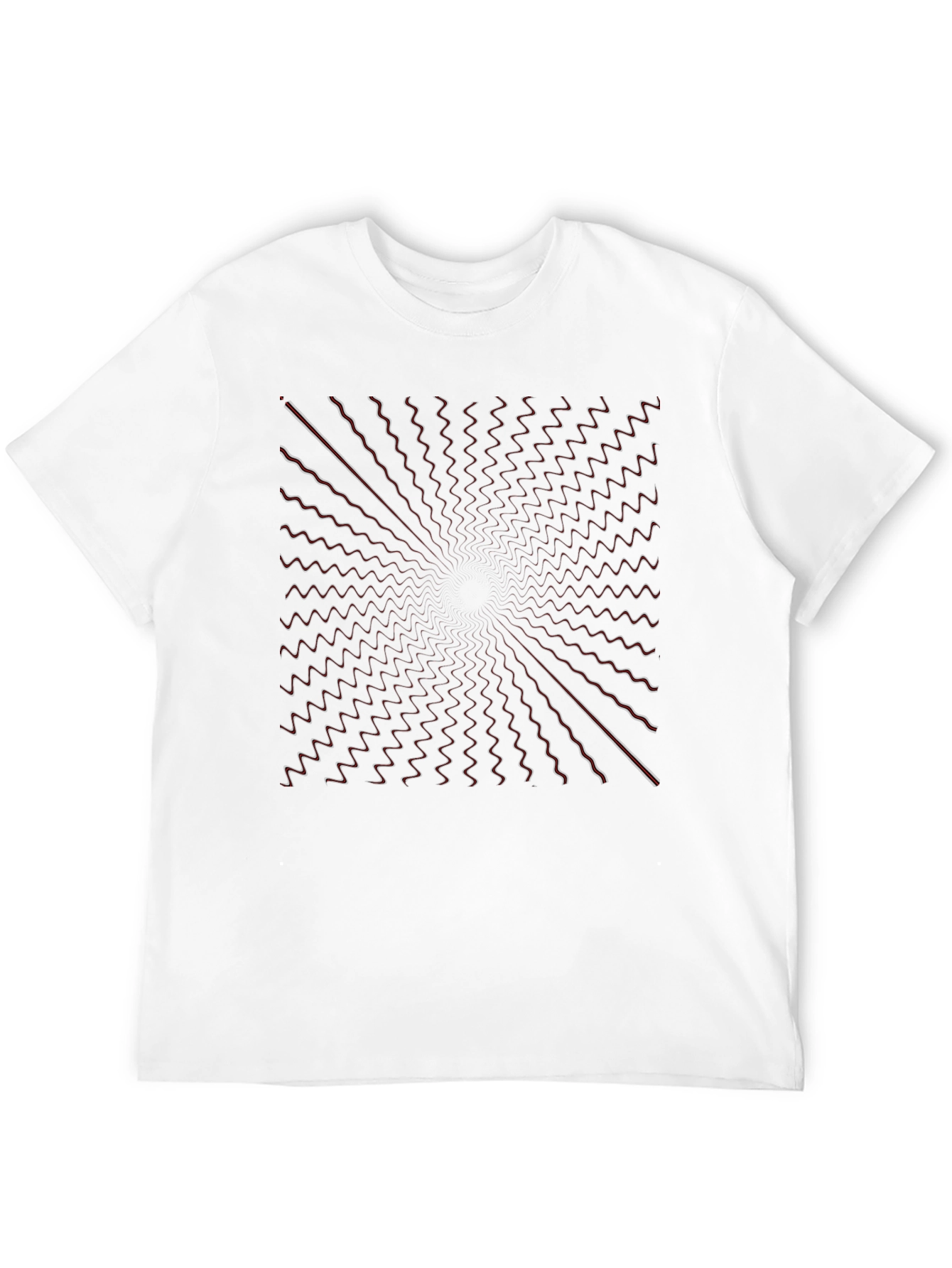 Abstract Vortex Graphic Print Black T-Shirt