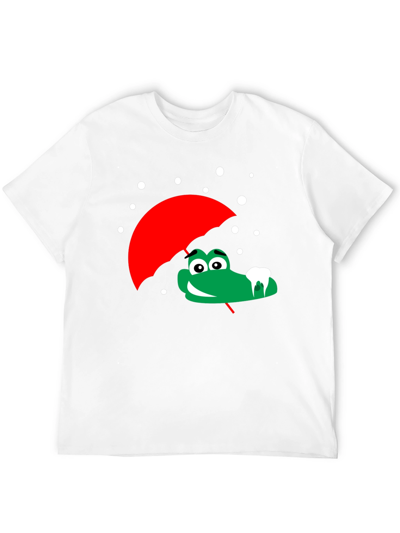 Cartoon Alligator with Umbrella Graphic Tee
