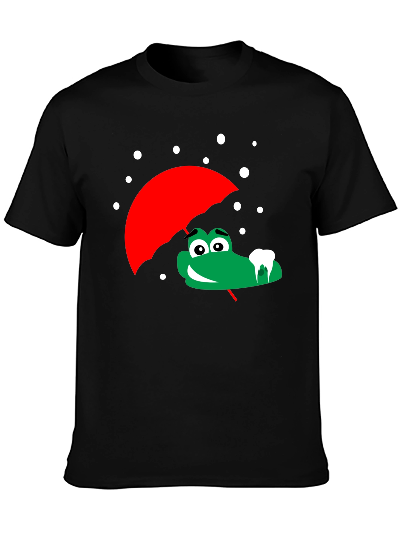 Cartoon Alligator with Umbrella Graphic Tee