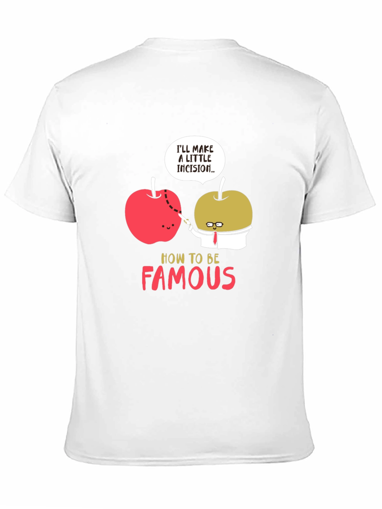 Funny Apple Incision Graphic T-Shirt