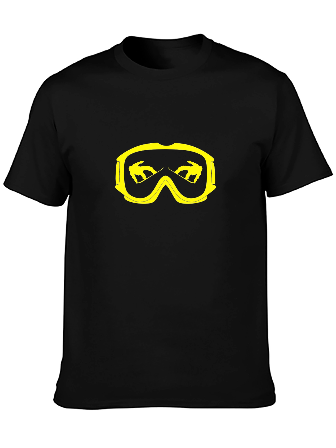 Cool Black T-Shirt with Yellow Goggle Graphic