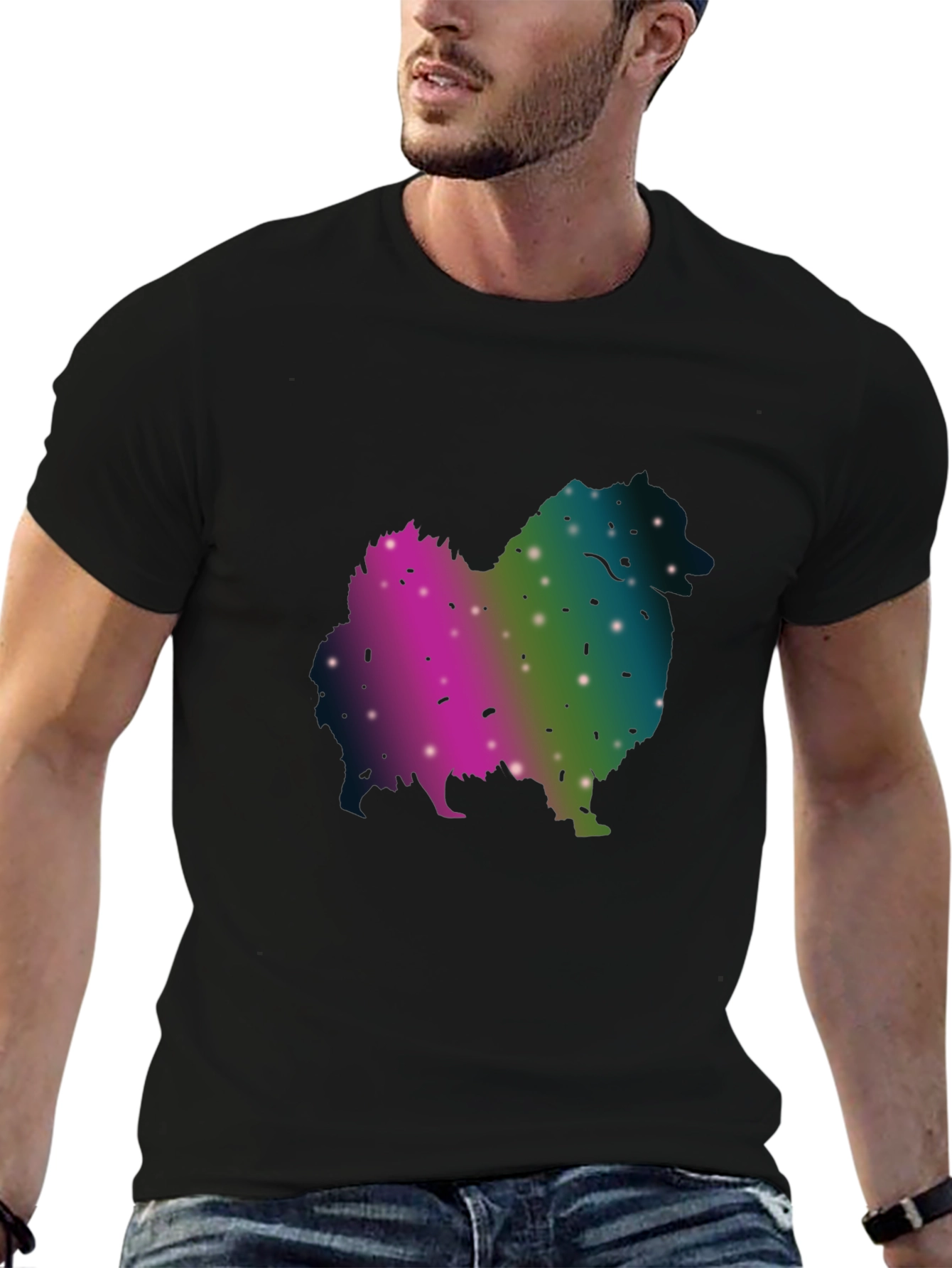 Galaxy Dog Silhouette Graphic Tee