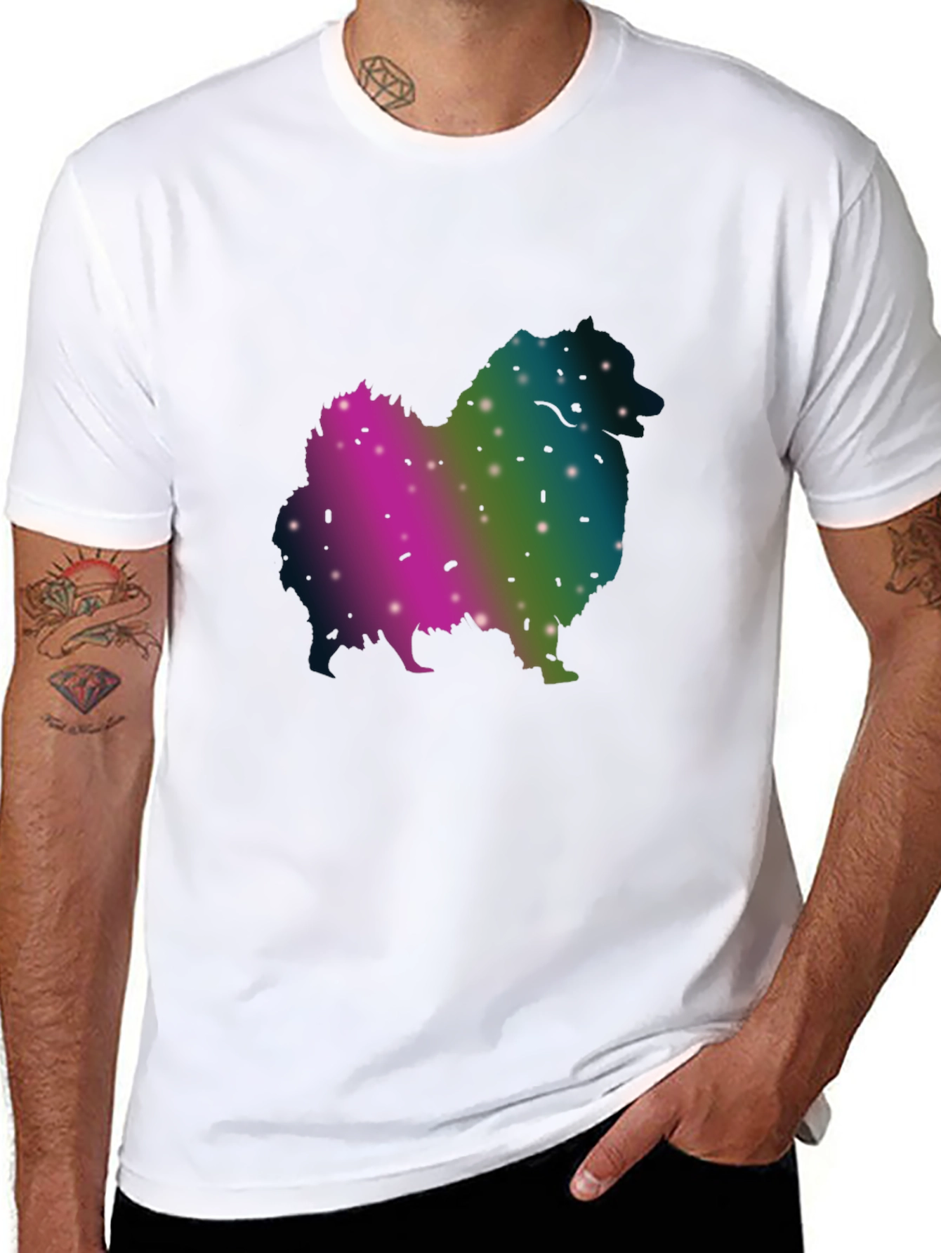 Galaxy Dog Silhouette Graphic Tee