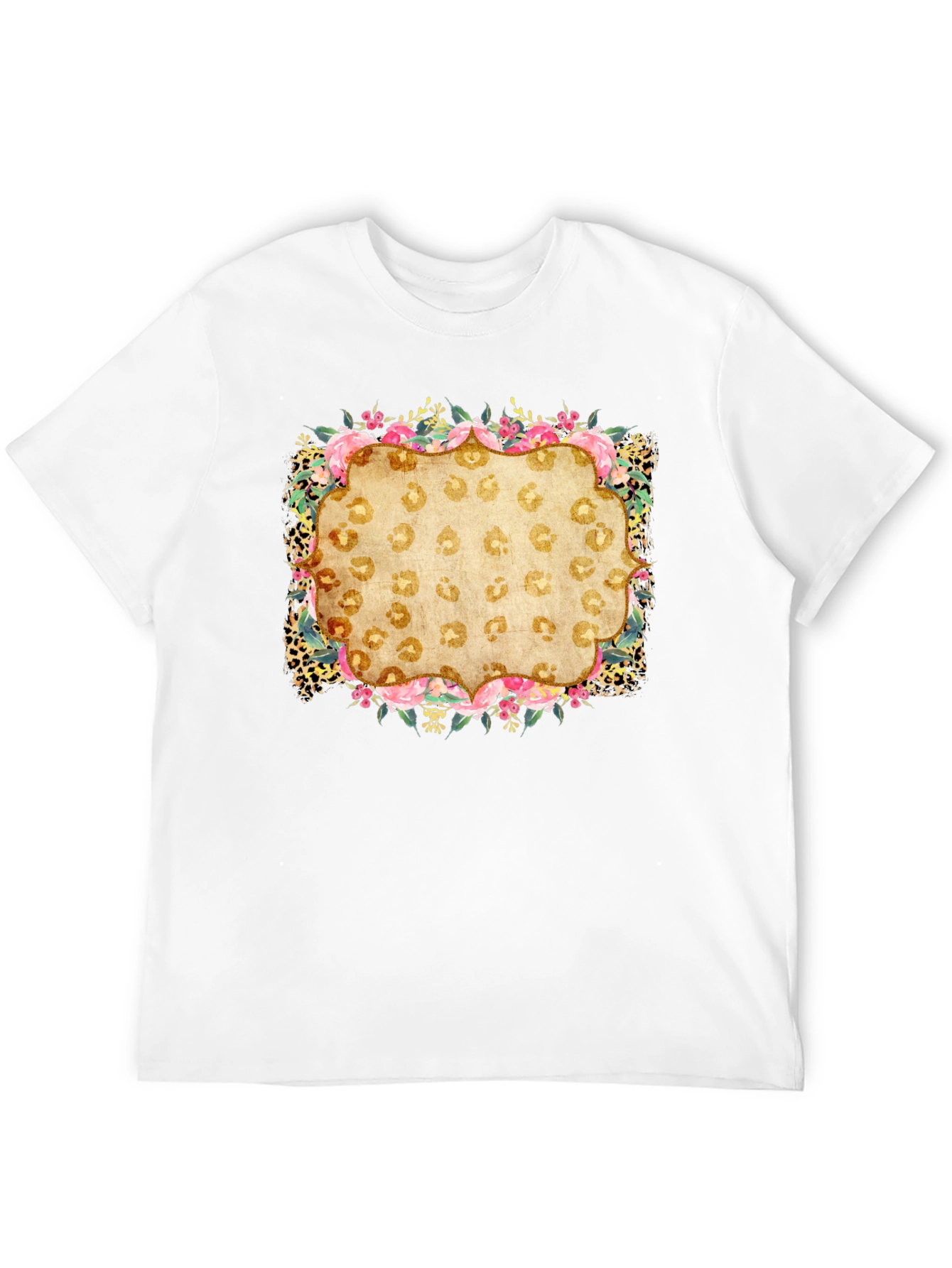 Floral Leopard Print Graphic Tee
