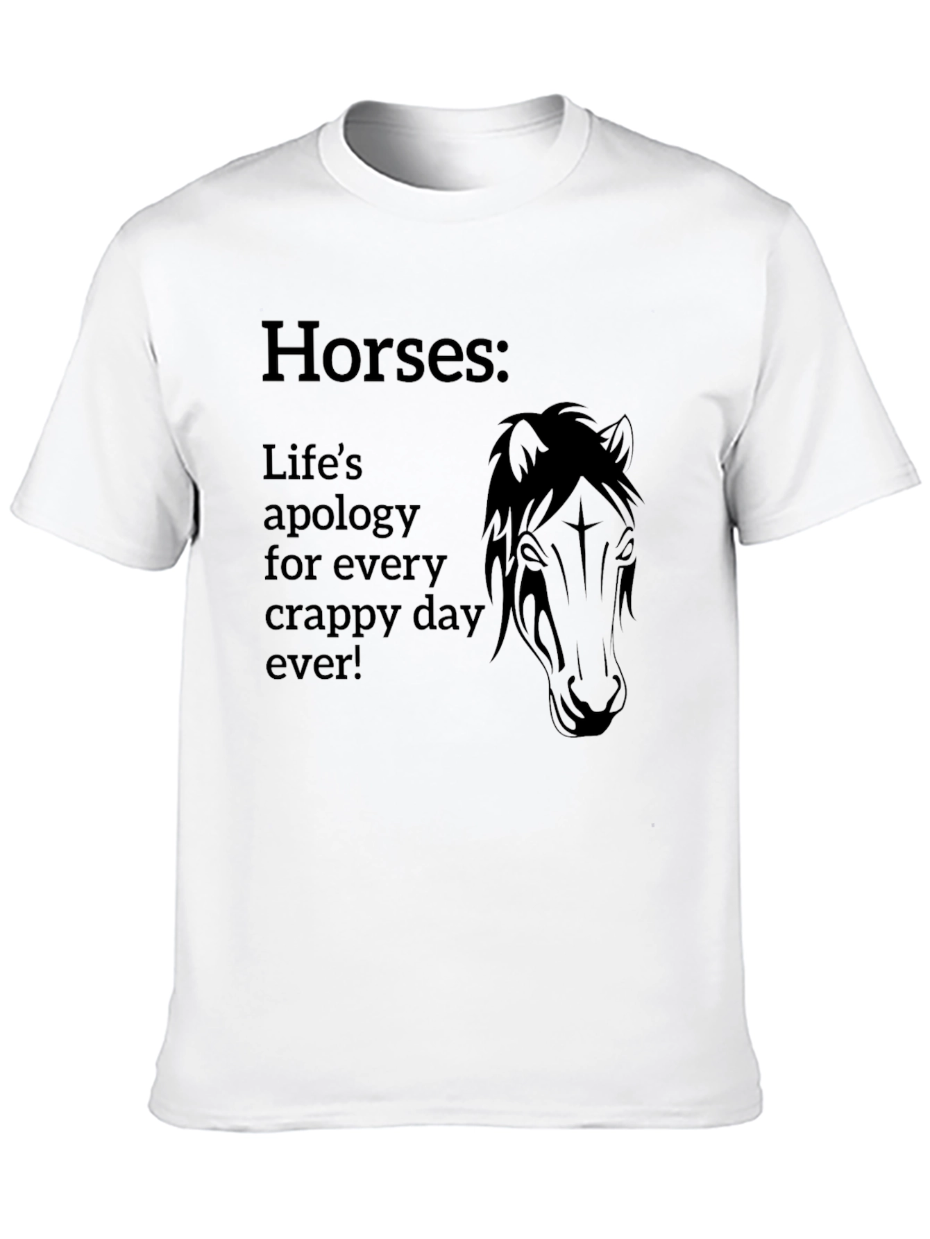Horses: Lifes Apology Black Graphic Tee