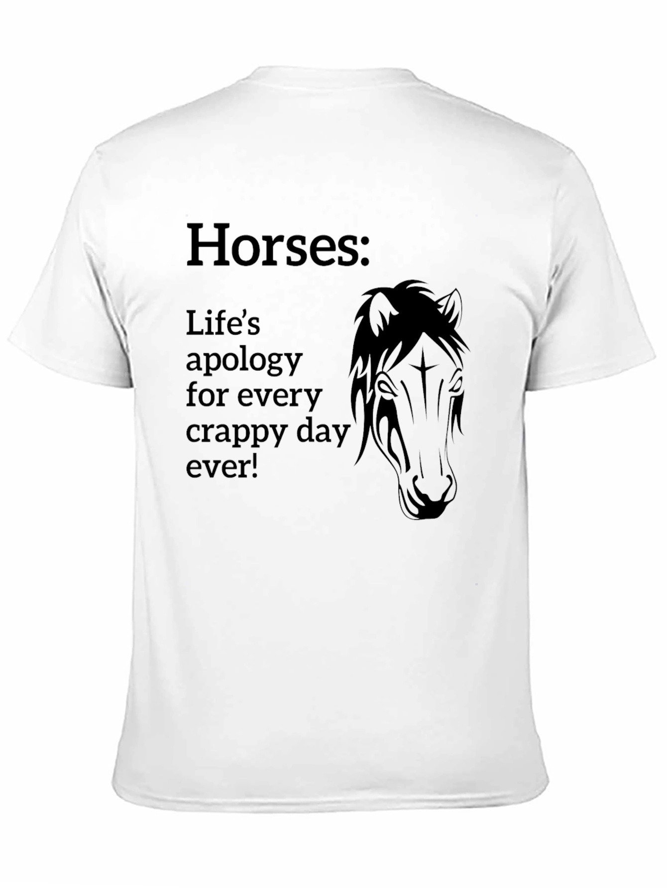 Horses: Lifes Apology Black Graphic Tee