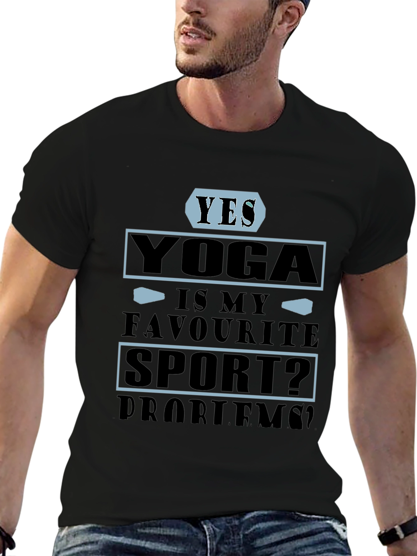 Yoga Is My Favourite Sport? Mens Black T-Shirt