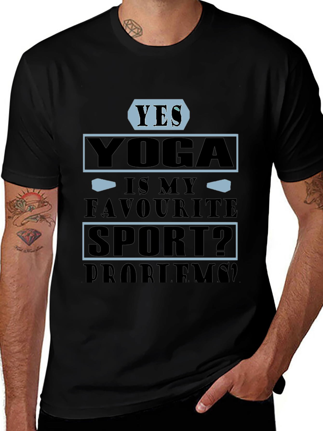 Yoga Is My Favourite Sport? Mens Black T-Shirt