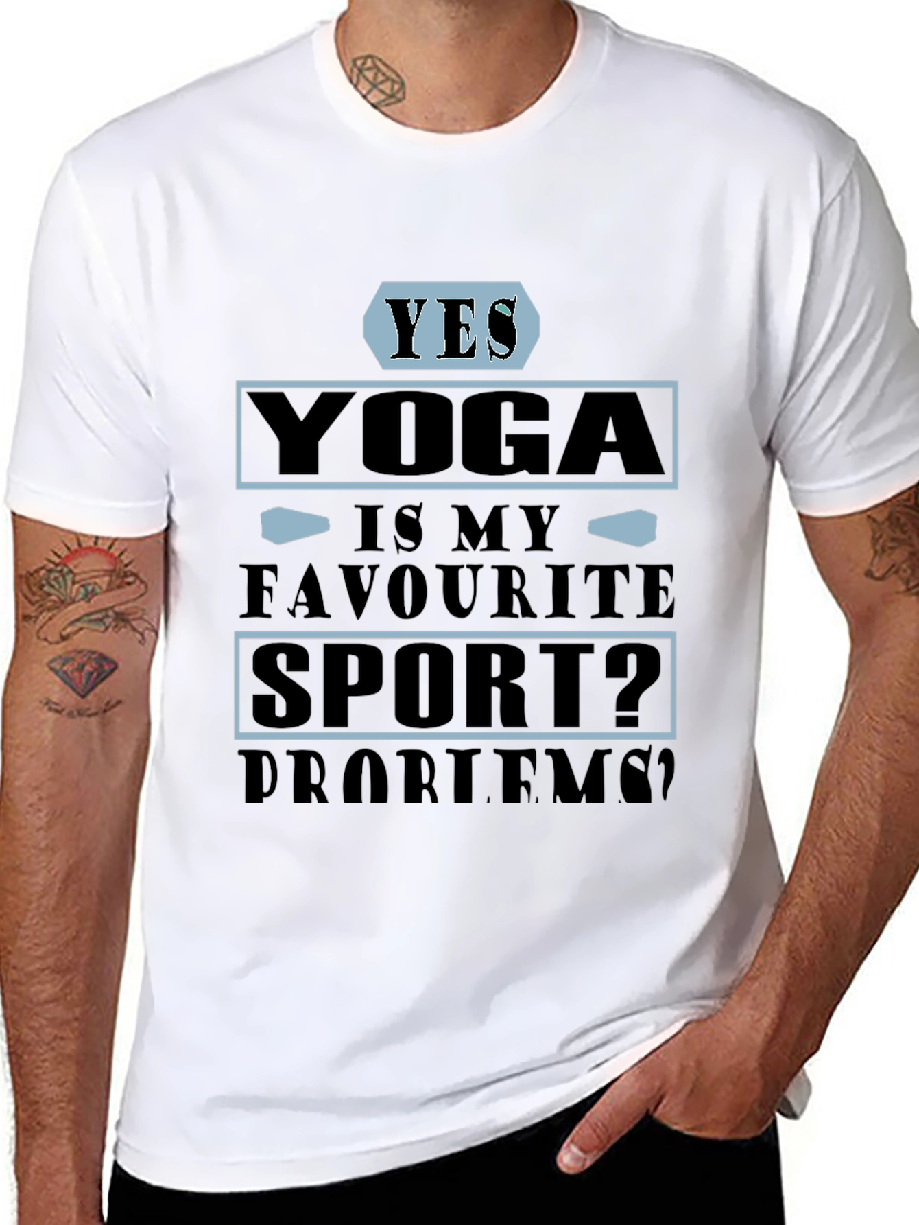 Yoga Is My Favourite Sport? Mens Black T-Shirt