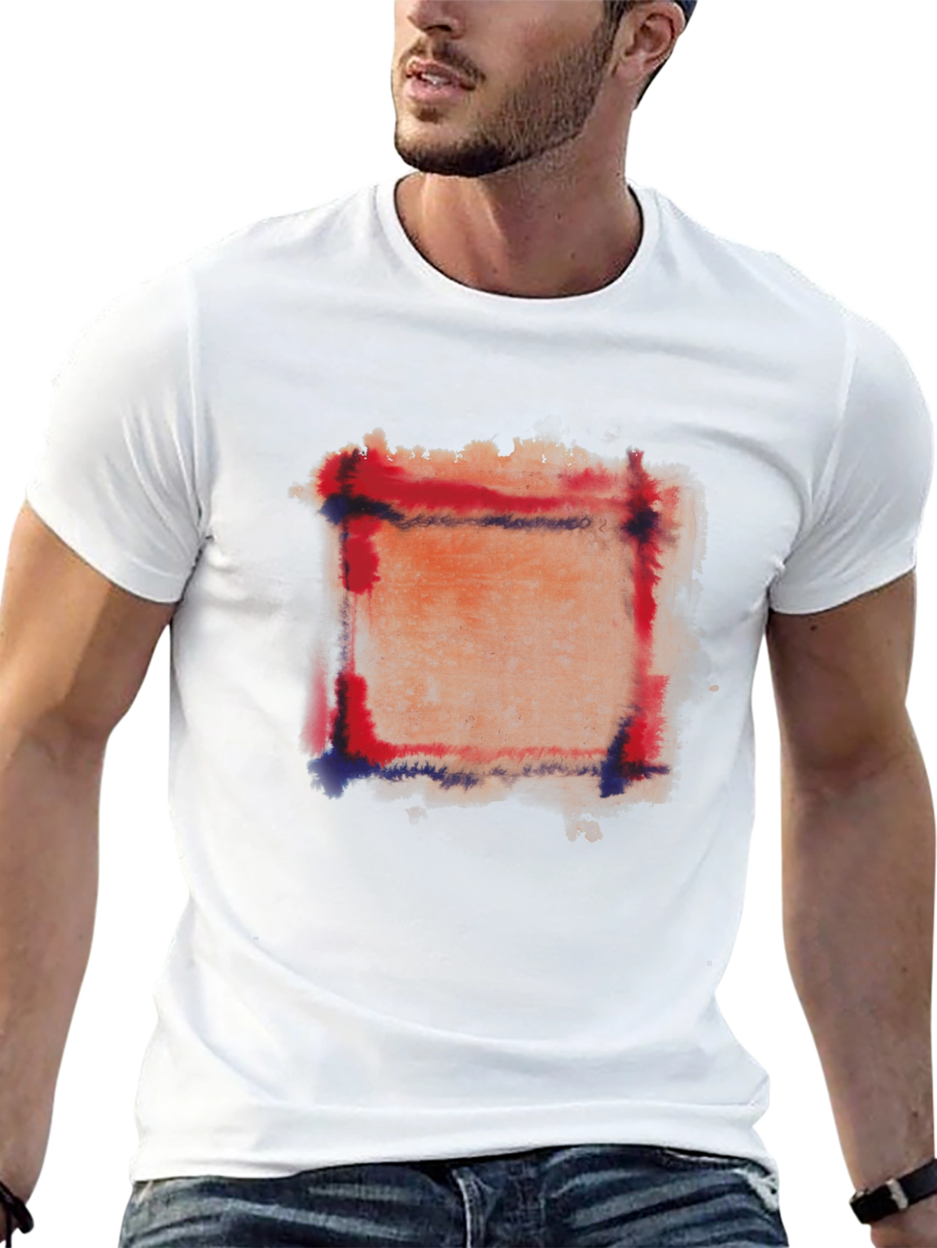 Abstract Square Graphic Black T-Shirt