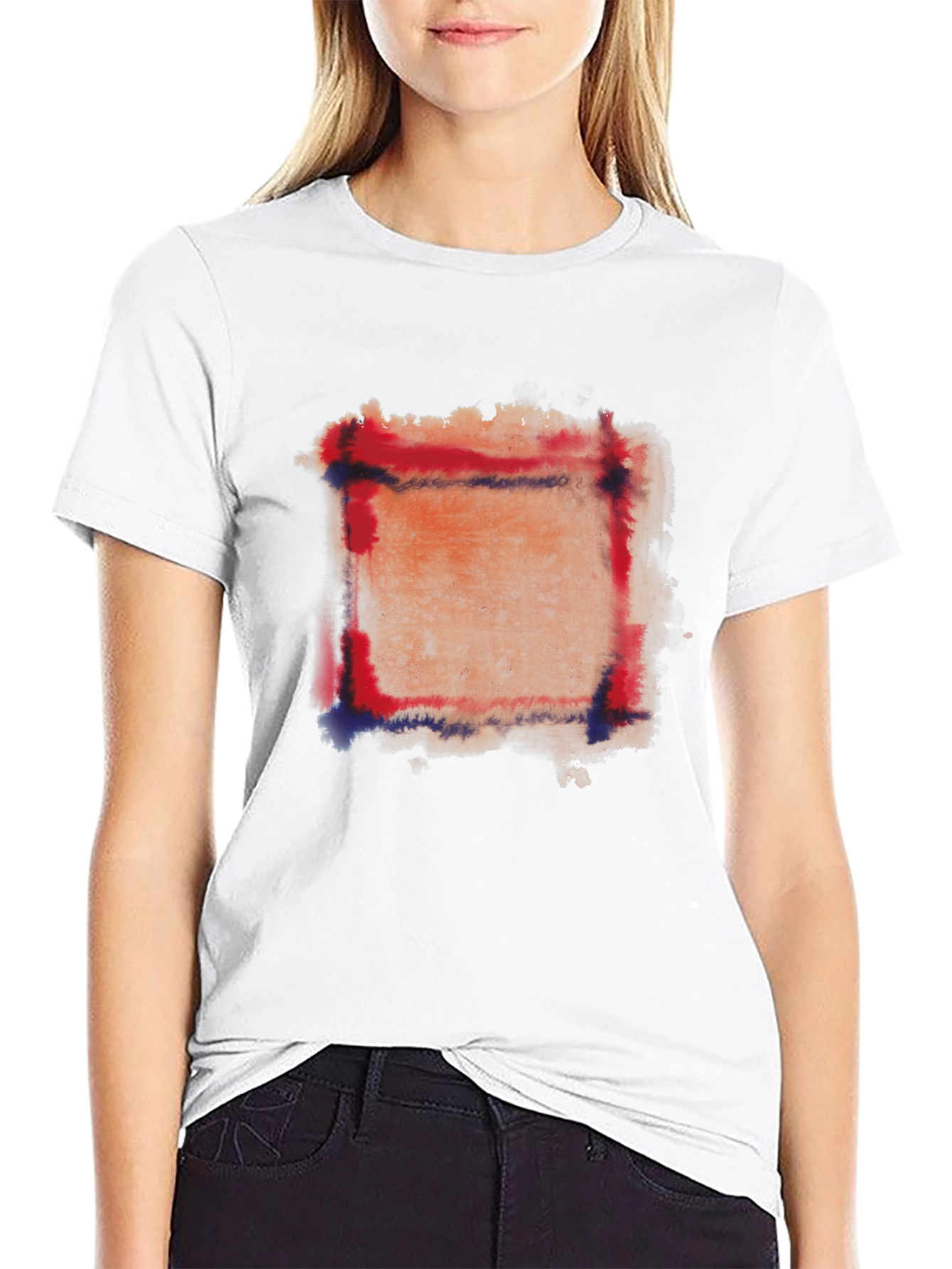 Abstract Square Graphic Black T-Shirt