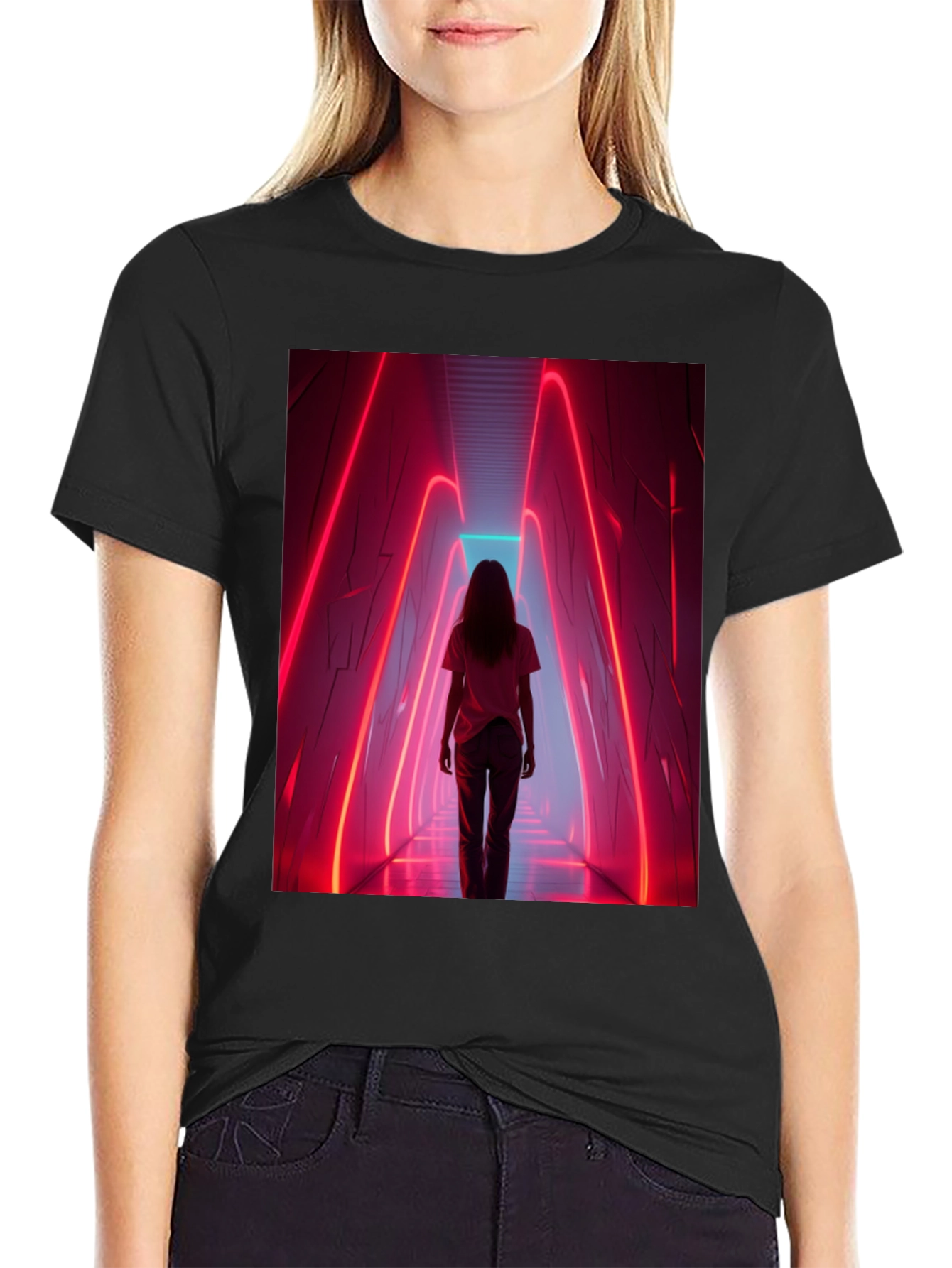 Neon Tunnel Black Graphic Tee