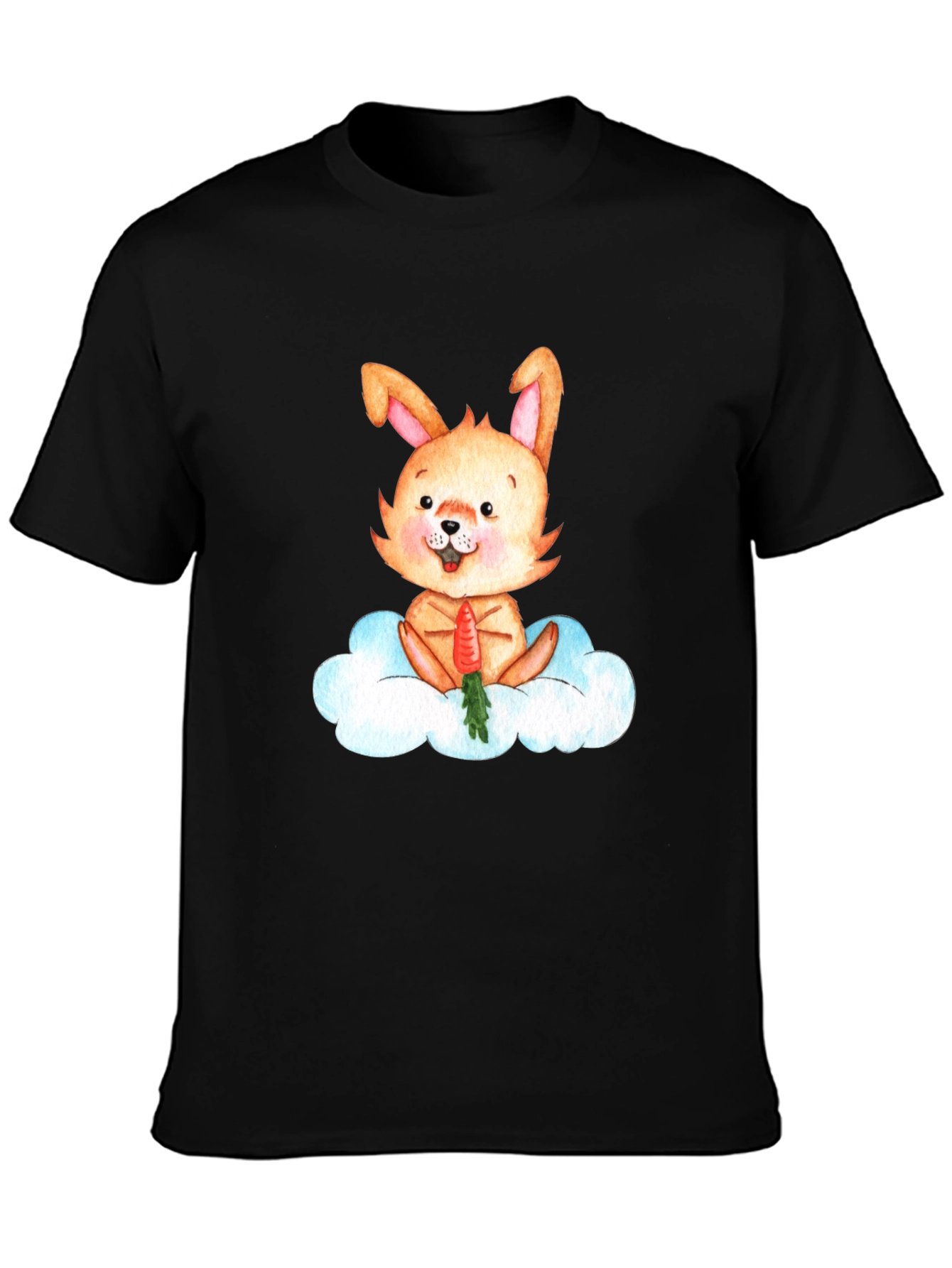 Cute Bunny Cloud Carrot Graphic T-Shirt