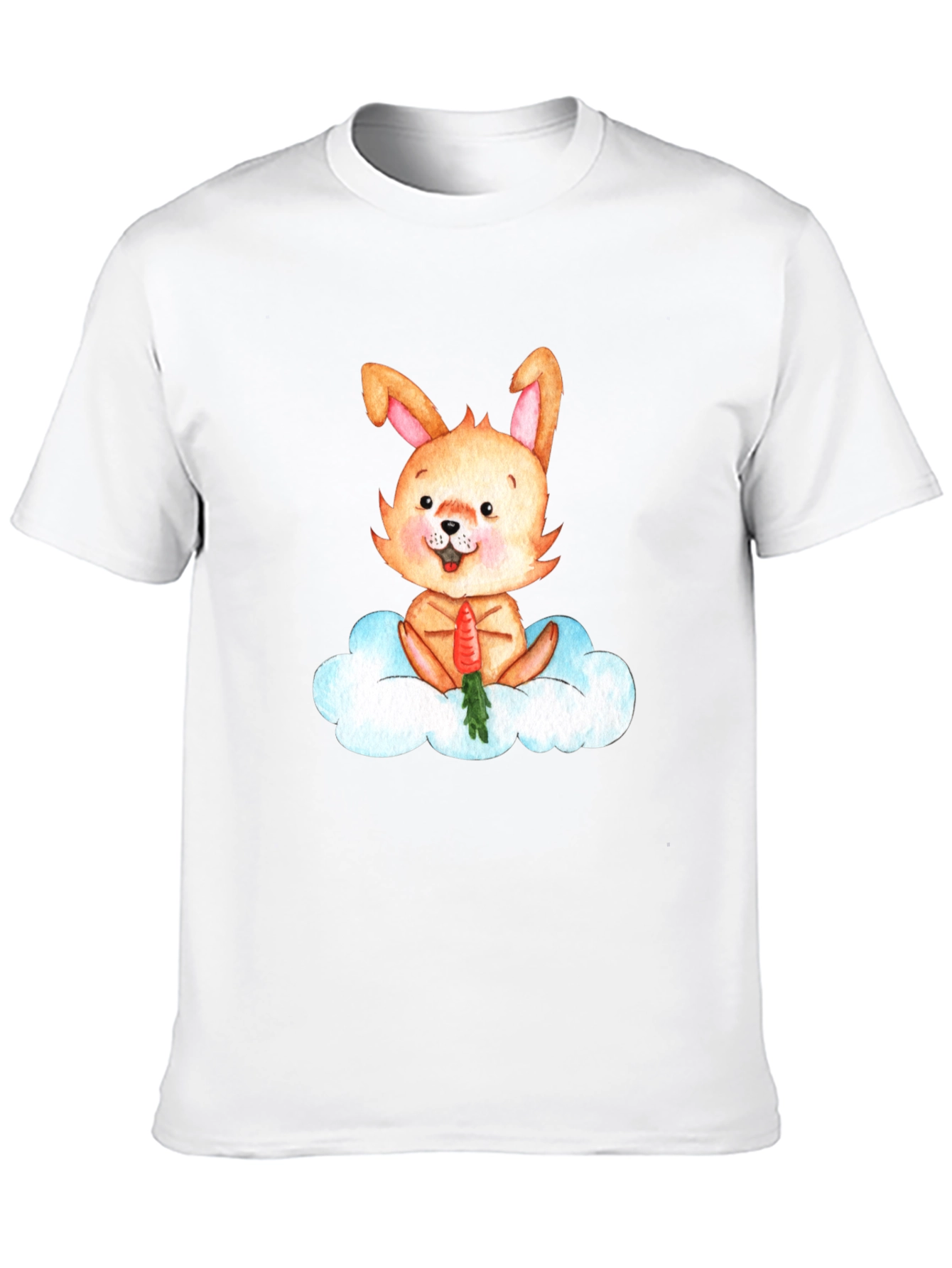 Cute Bunny Cloud Carrot Graphic T-Shirt