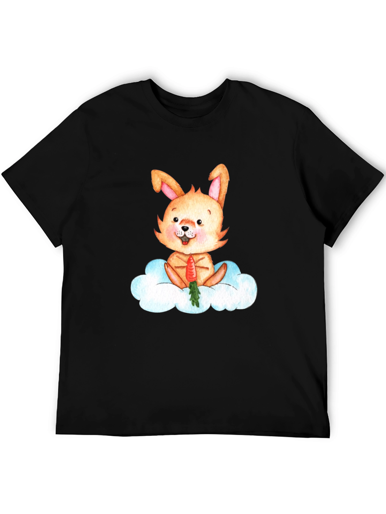 Cute Bunny Cloud Carrot Graphic T-Shirt