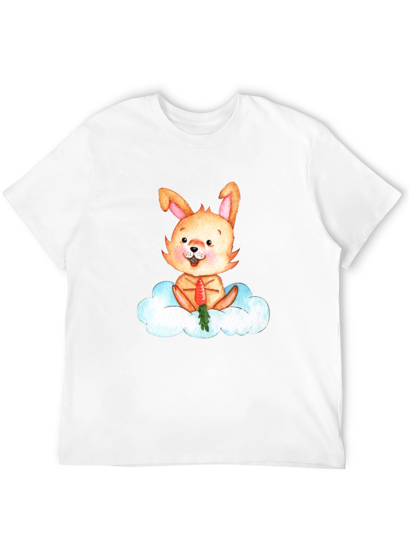 Cute Bunny Cloud Carrot Graphic T-Shirt