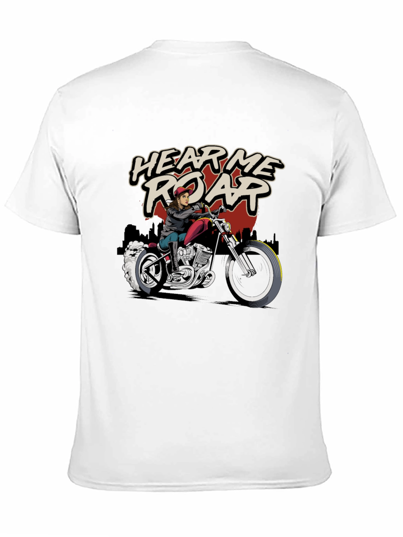Hear Me Roar Biker T-Shirt - Black Cotton Tee