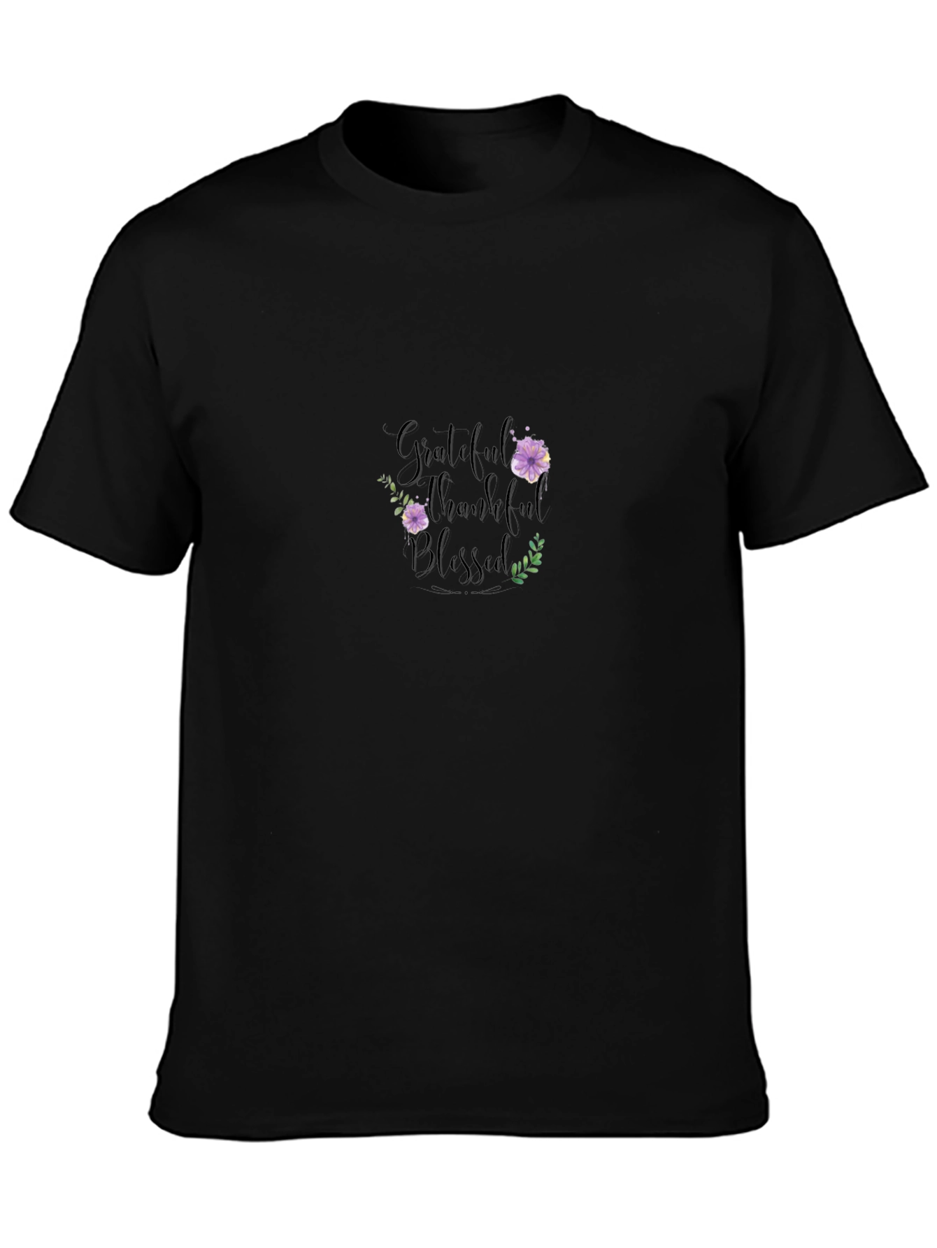 Grateful Thankful Blessed Black T-Shirt