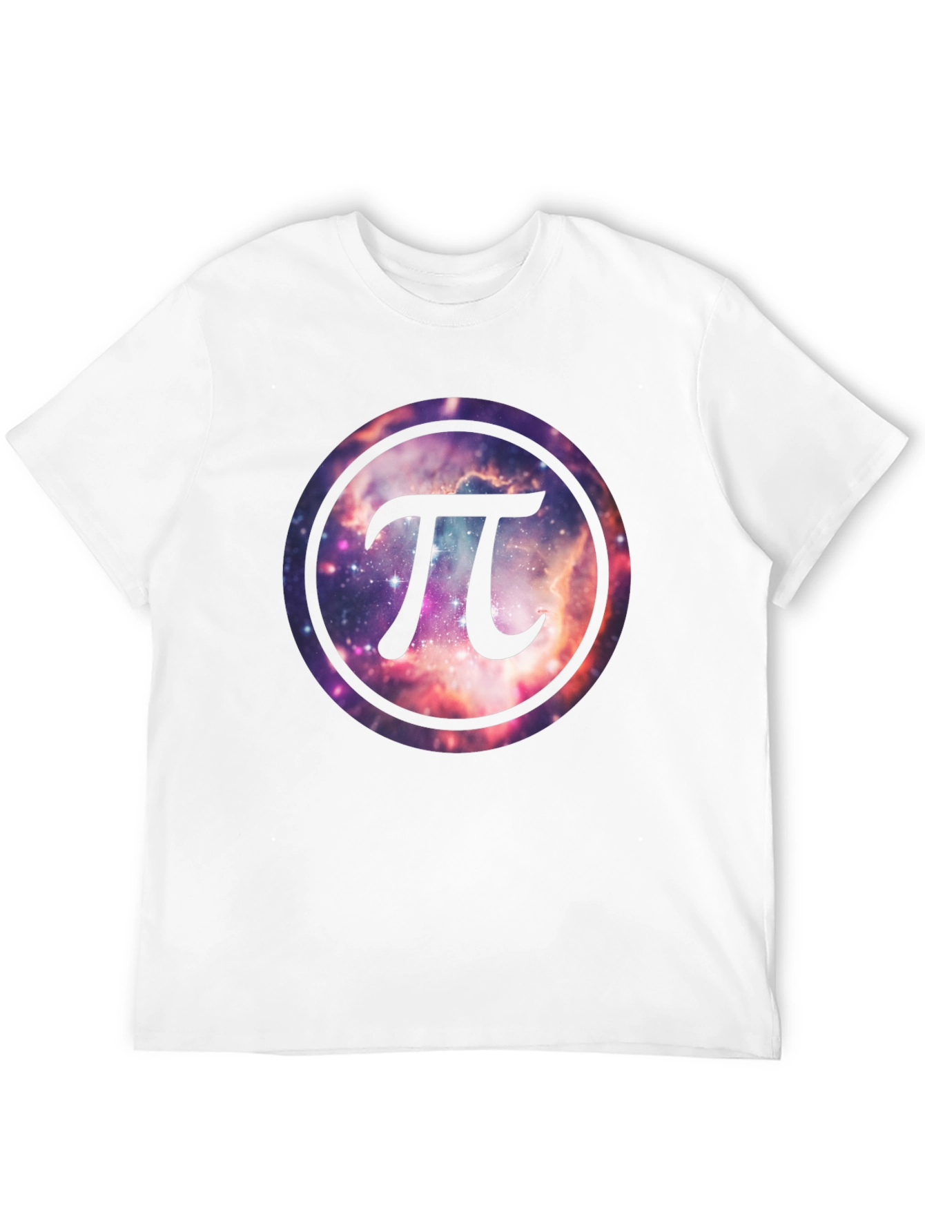 Cosmic Pi Symbol T-Shirt - Galaxy Design