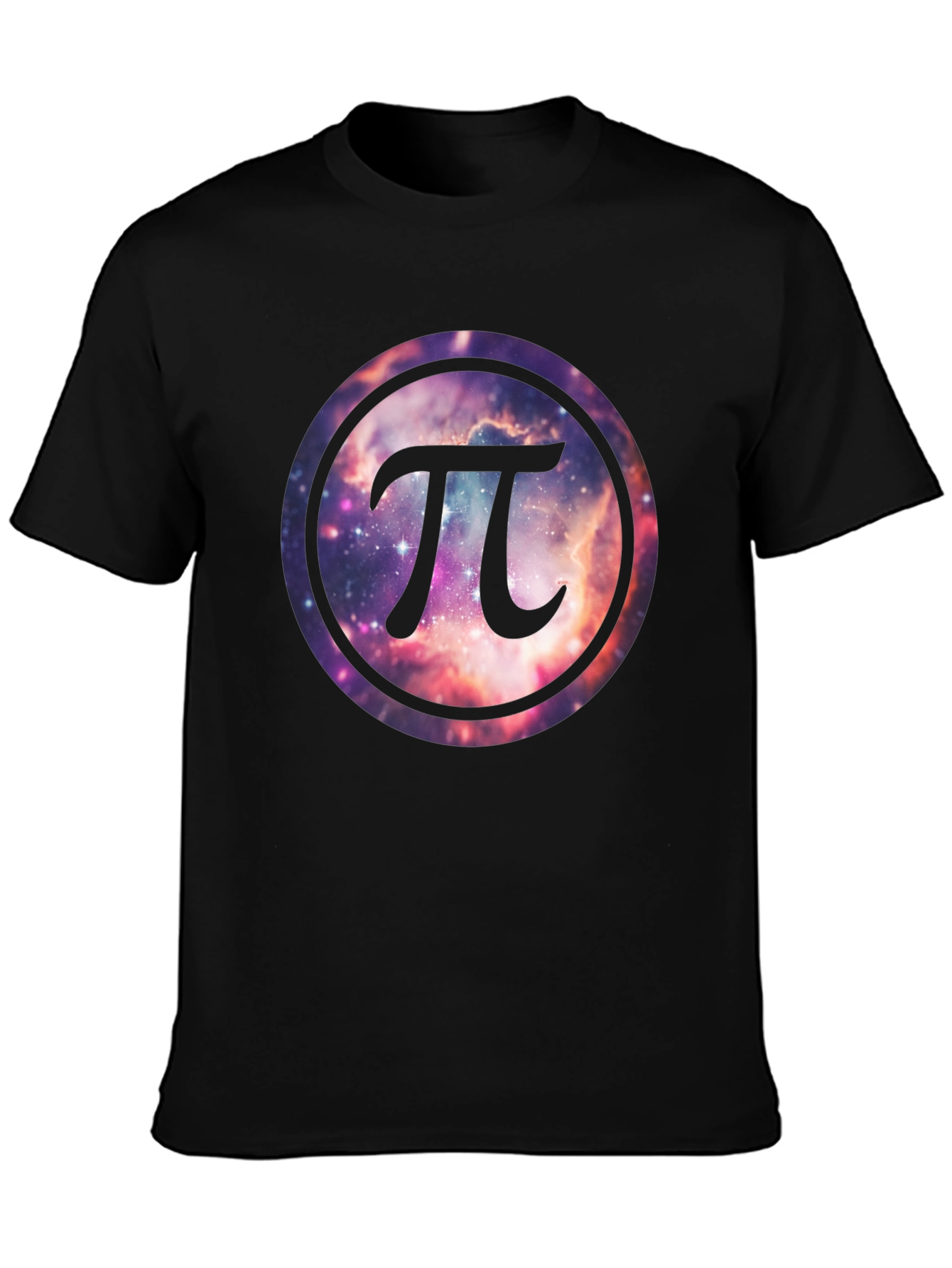 Cosmic Pi Symbol T-Shirt - Galaxy Design