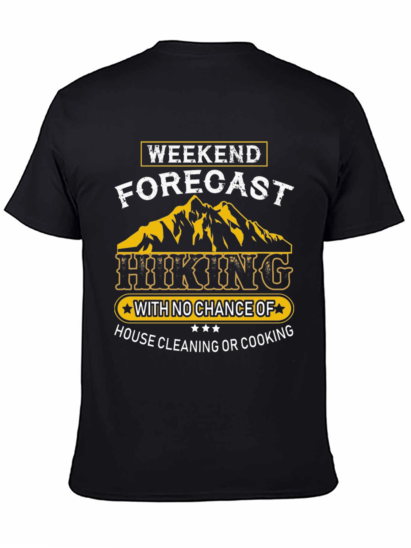 Weekend Hiking Forecast Black T-Shirt