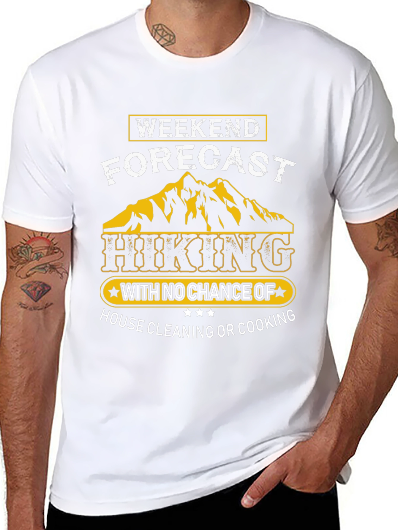 Weekend Hiking Forecast Black T-Shirt